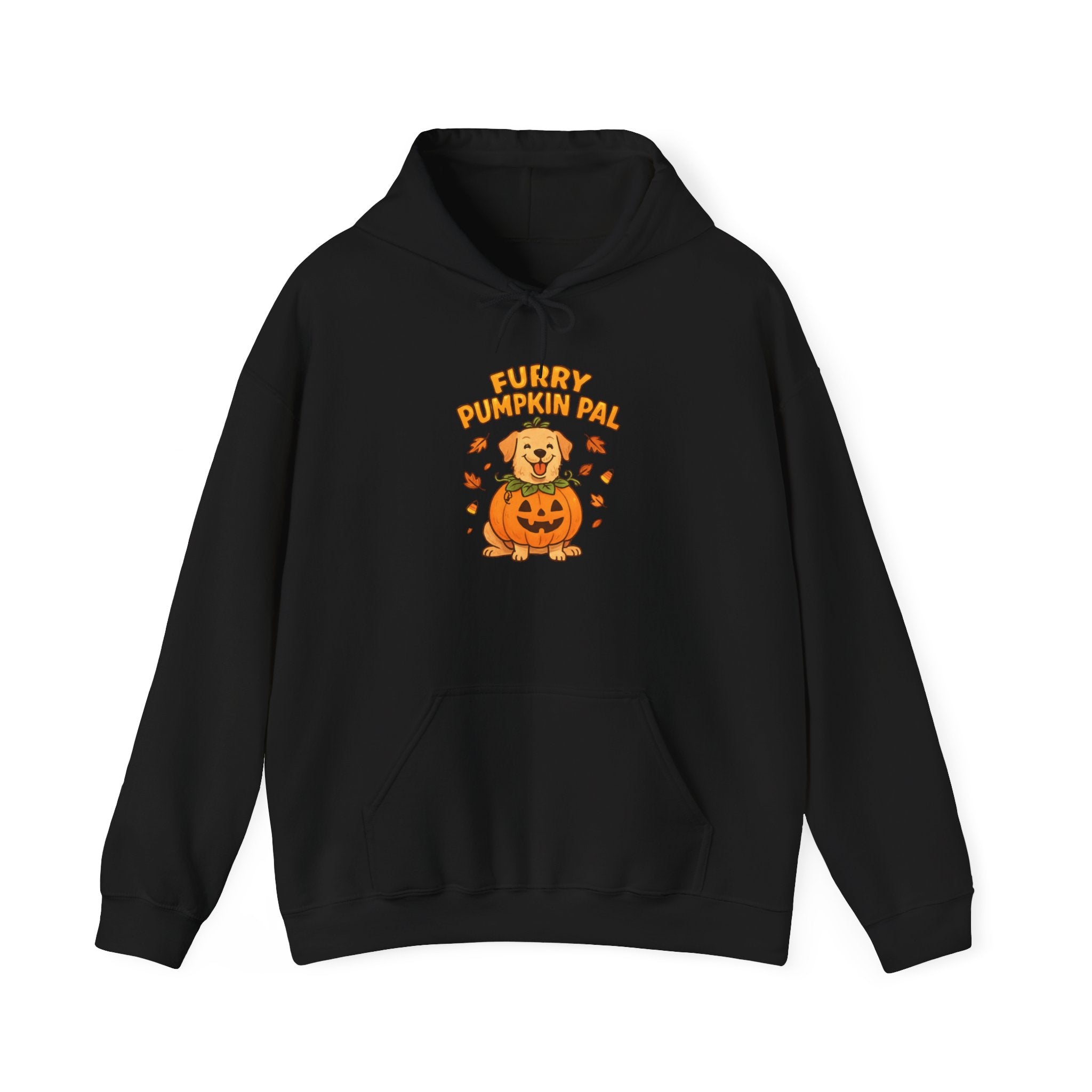 Furry Pumpkin Pal - Halloween Unisex Heavy Blend™ Hooded Sweatshirt