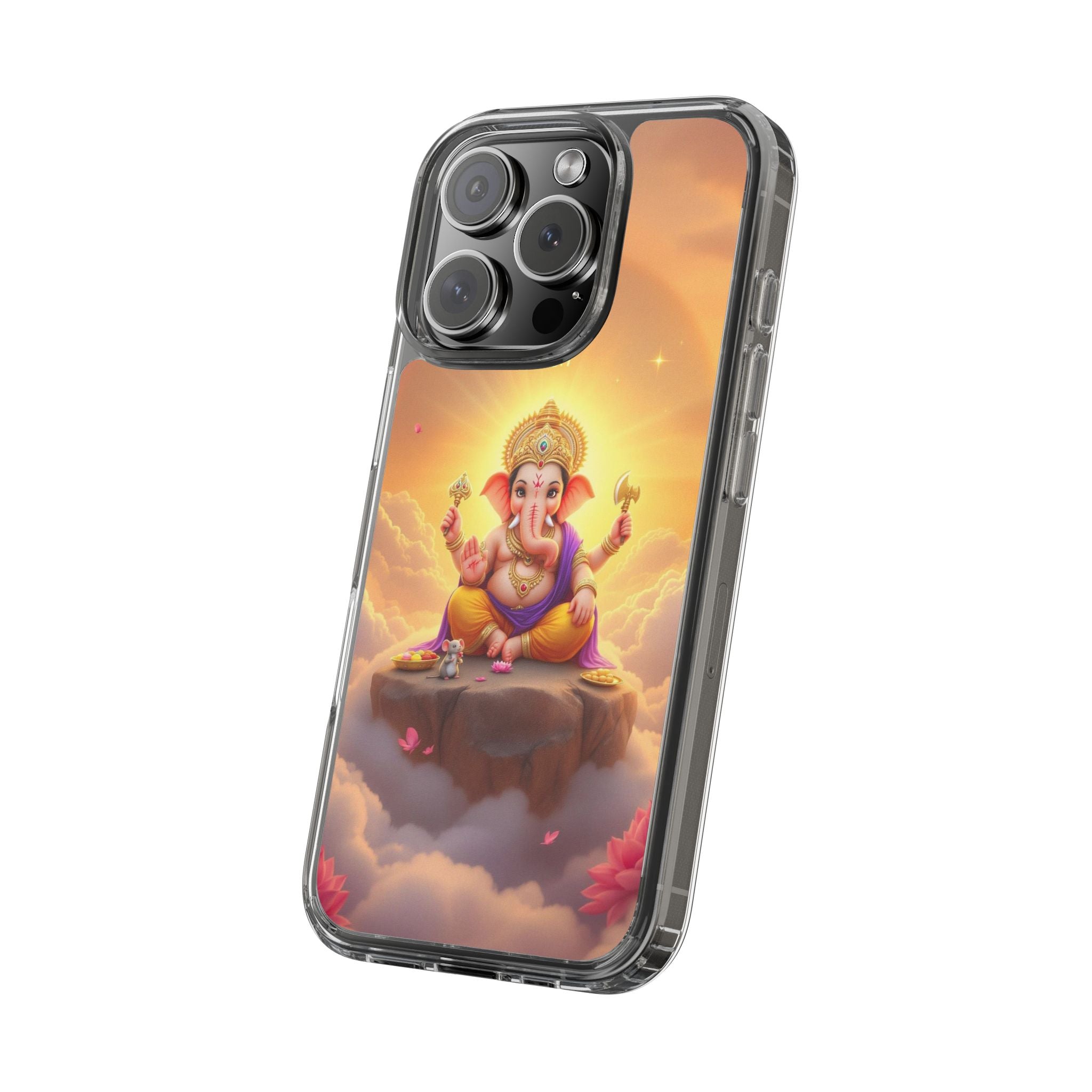 Ganesh Clear Phone Case, Spiritual iPhone Cover, Hindu God Phone Protector, Gift for Her, Boho Phone Accessories