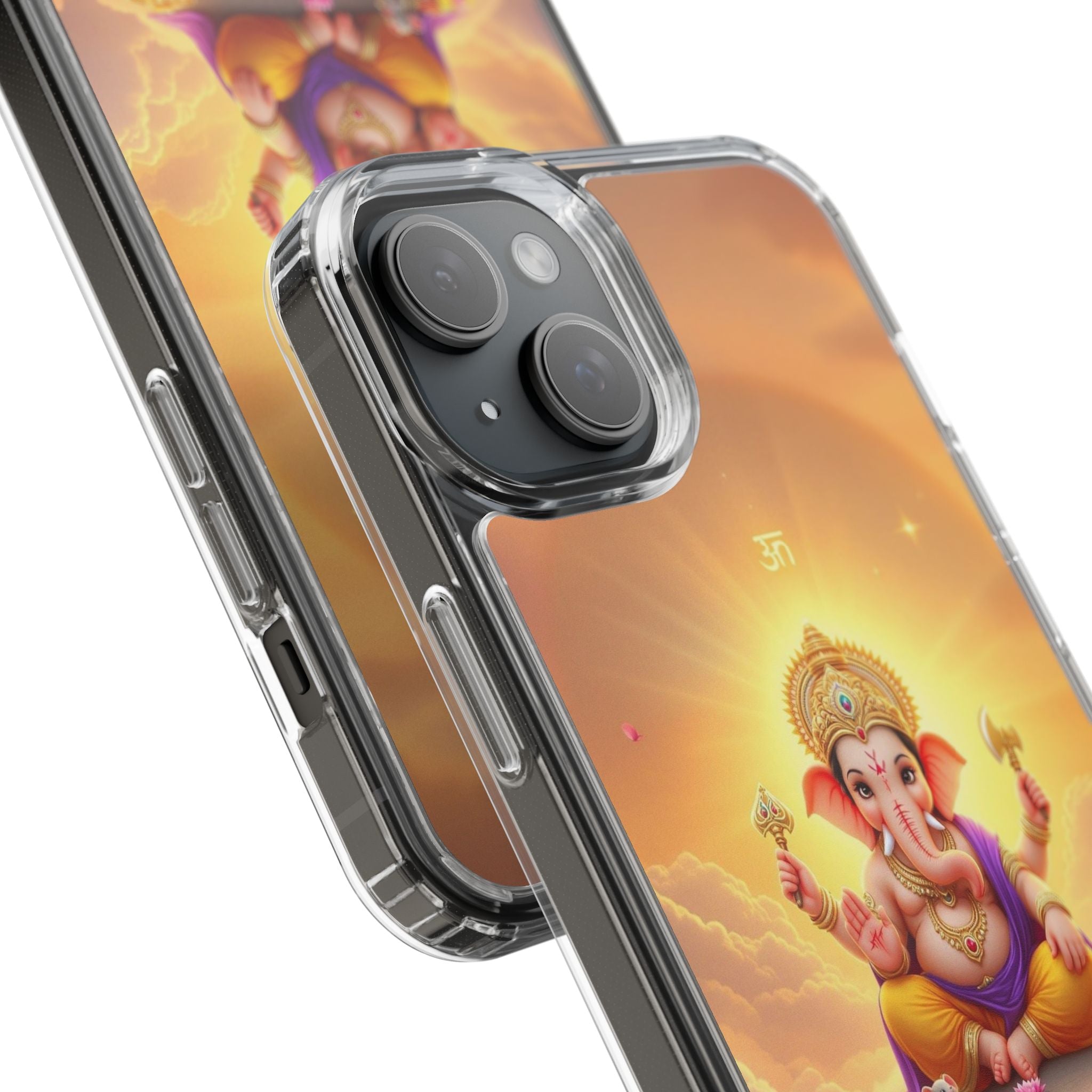 Ganesh Clear Phone Case, Spiritual iPhone Cover, Hindu God Phone Protector, Gift for Her, Boho Phone Accessories