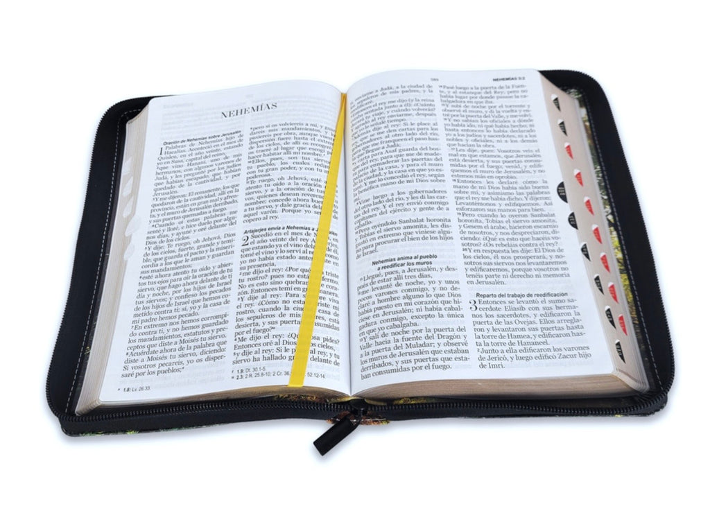 Biblia Letra Grande 12pts Con Cierre/Index RV1960 Bosque Al Amanecer