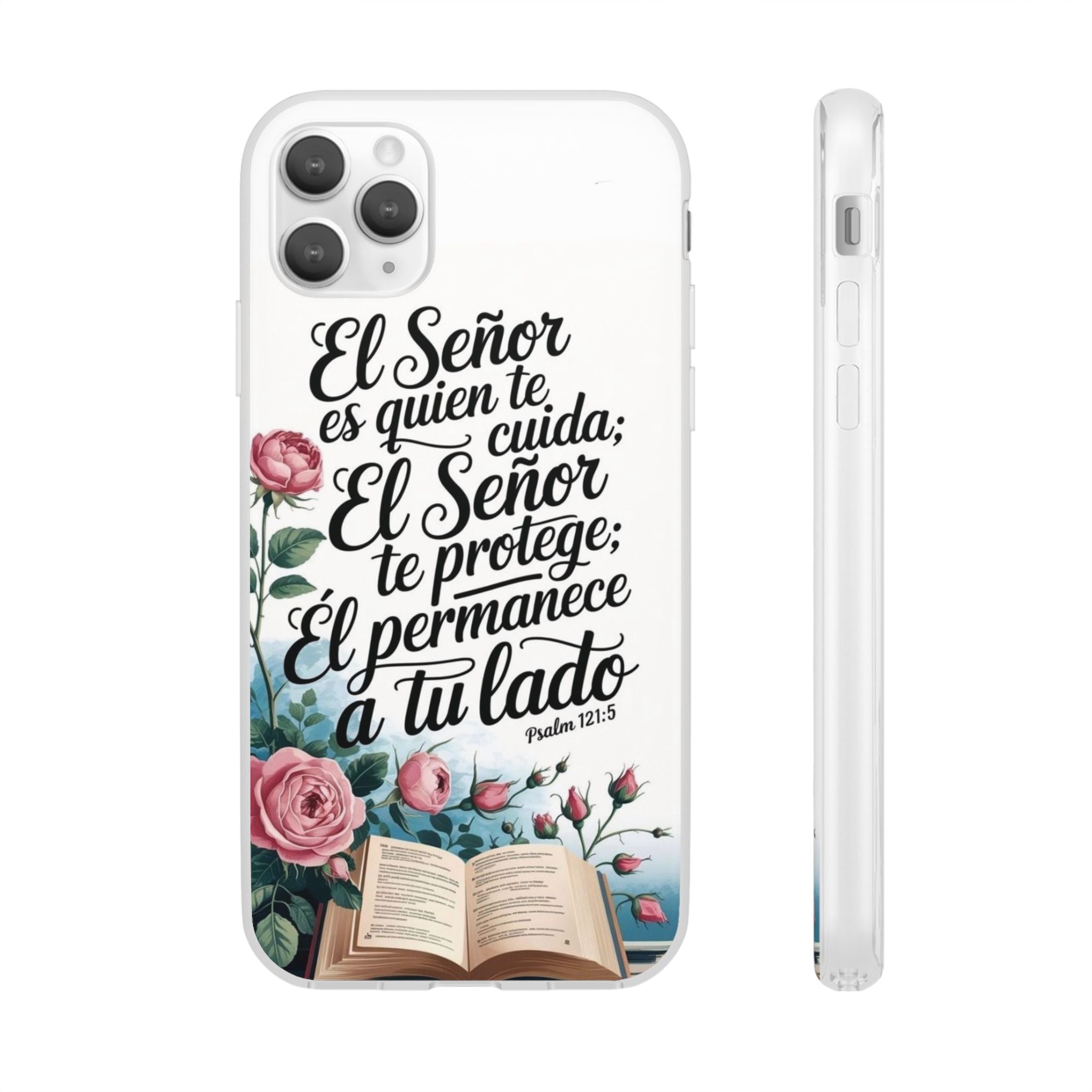 Inspirational Phone Case with Psalm 121:5 Quote, Flexi Case for Protection, Bible Verse Case, Gift for Faith Lovers, Spiritual Décor