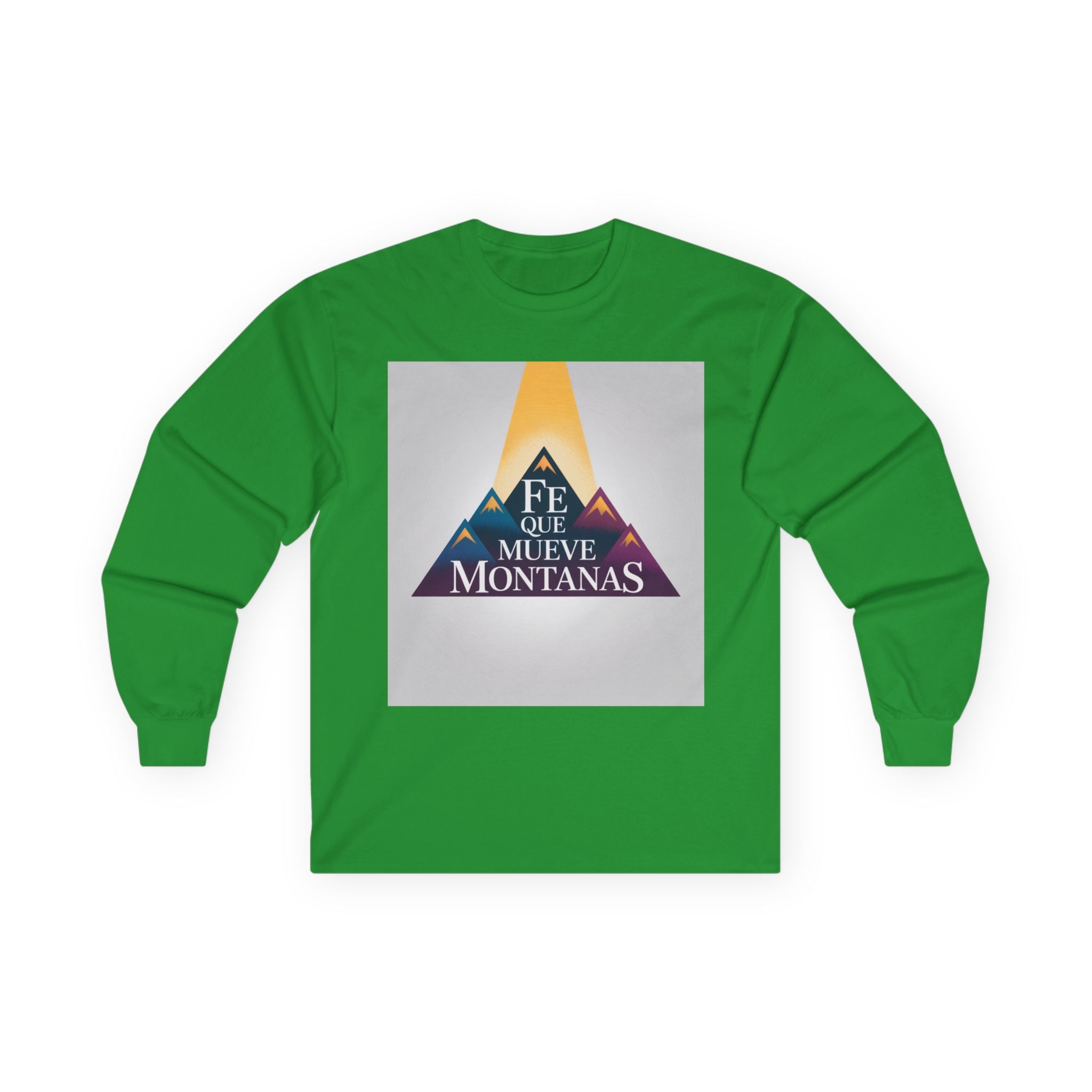Inspirational Long Sleeve Tee, Faith Moves Mountains Shirt, Motivational Apparel, Unisex Cotton Top, Gift for Encouragement
