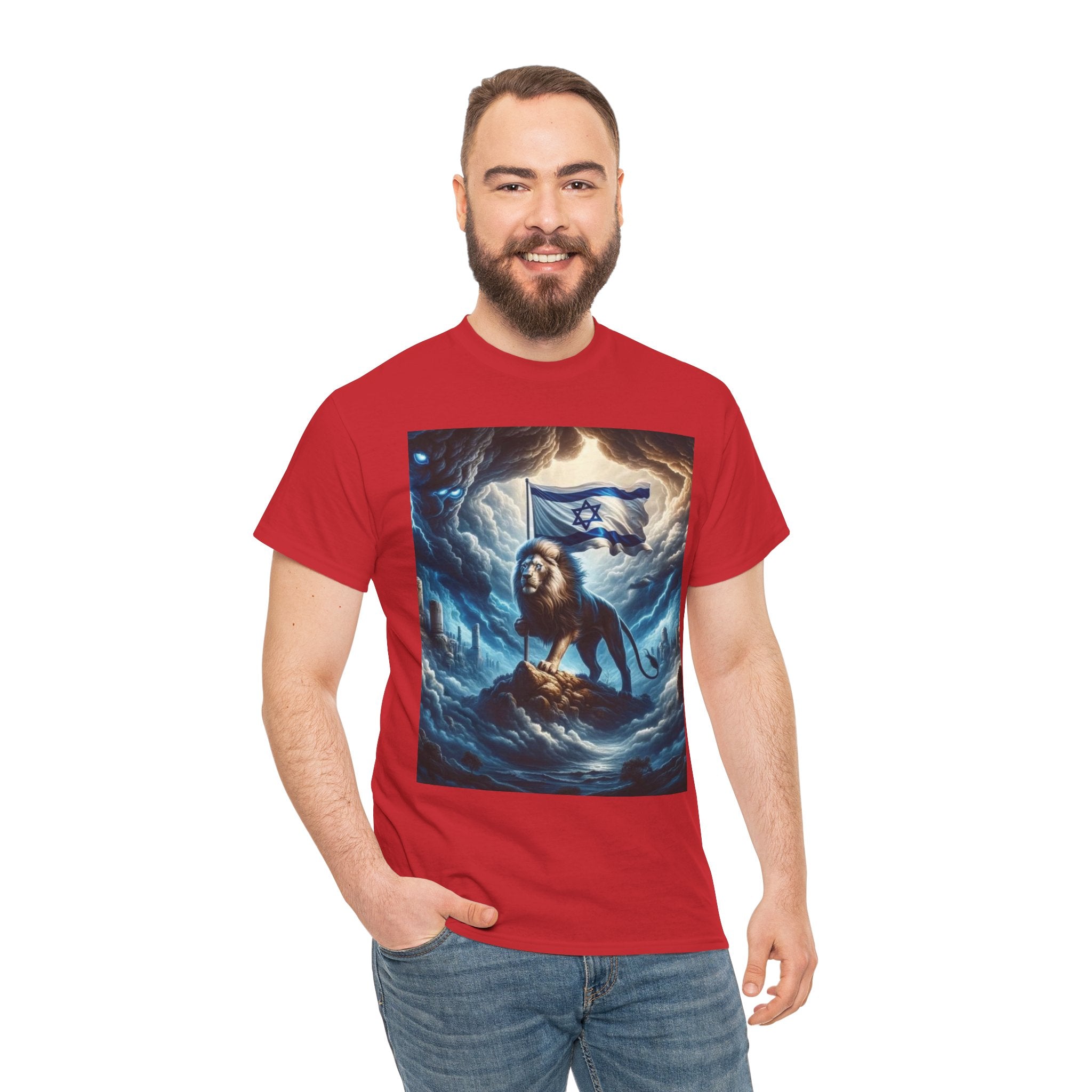 Majestic Lion Unisex Heavy Cotton Tee - Inspirational Apparel, Gift for Animal Lovers, Graphic Tee, Unique T-Shirt, Casual Wear