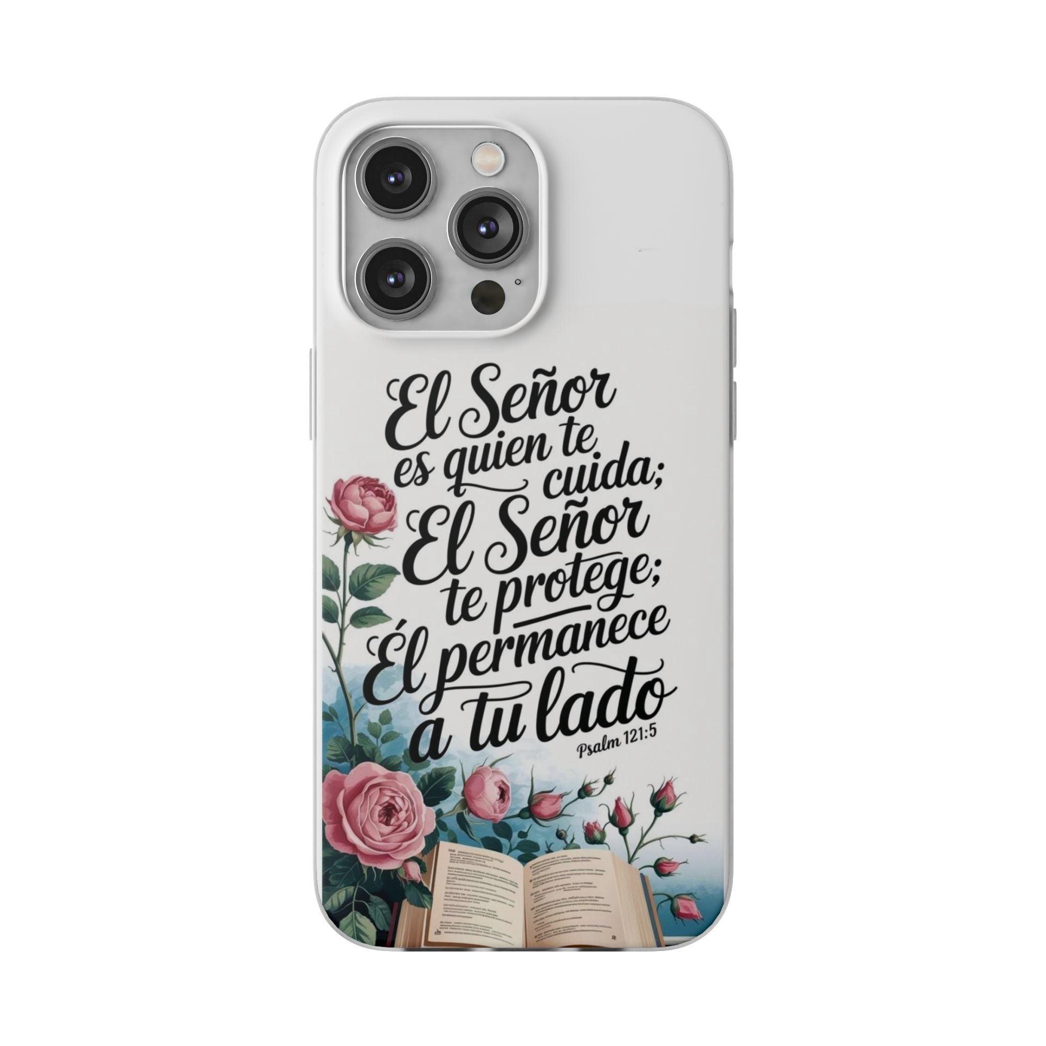Inspirational Phone Case with Psalm 121:5 Quote, Flexi Case for Protection, Bible Verse Case, Gift for Faith Lovers, Spiritual Décor