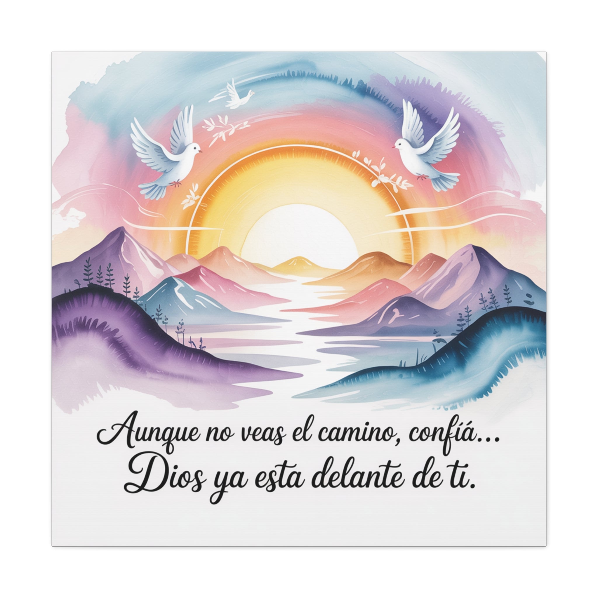 Inspirational Canvas Wall Art, Faith Motivational Decor, Colorful Nature Print, Home Office Decoration, Meaningful Gift for Friends