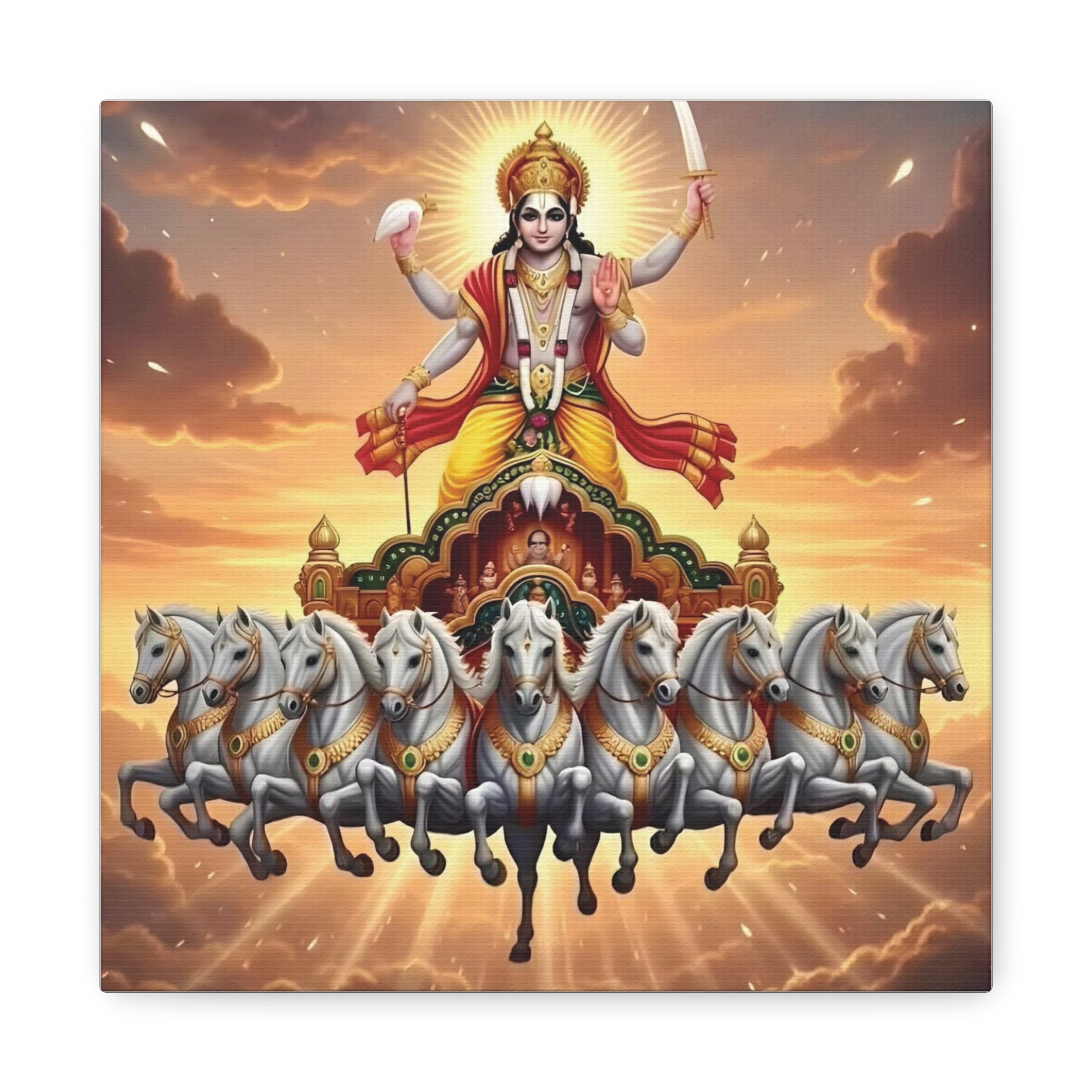 Khrisna Divine Canvas Wall Art, Home Decor, Spiritual Gift, Religious Artwork, Hindu Art