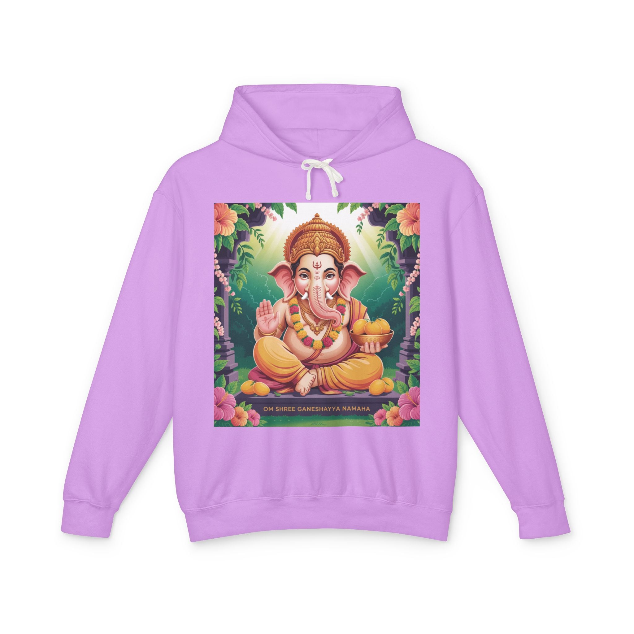 Spiritual Unisex Hoodie, Inspirational Hooded Sweatshirt, Yoga Apparel, Meditation Fashion, Ganesh and Om Design