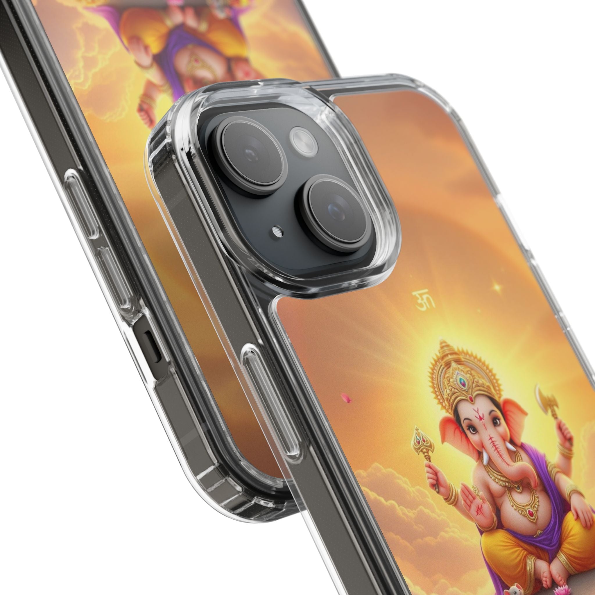 Ganesh Clear Phone Case, Spiritual iPhone Cover, Hindu God Phone Protector, Gift for Her, Boho Phone Accessories
