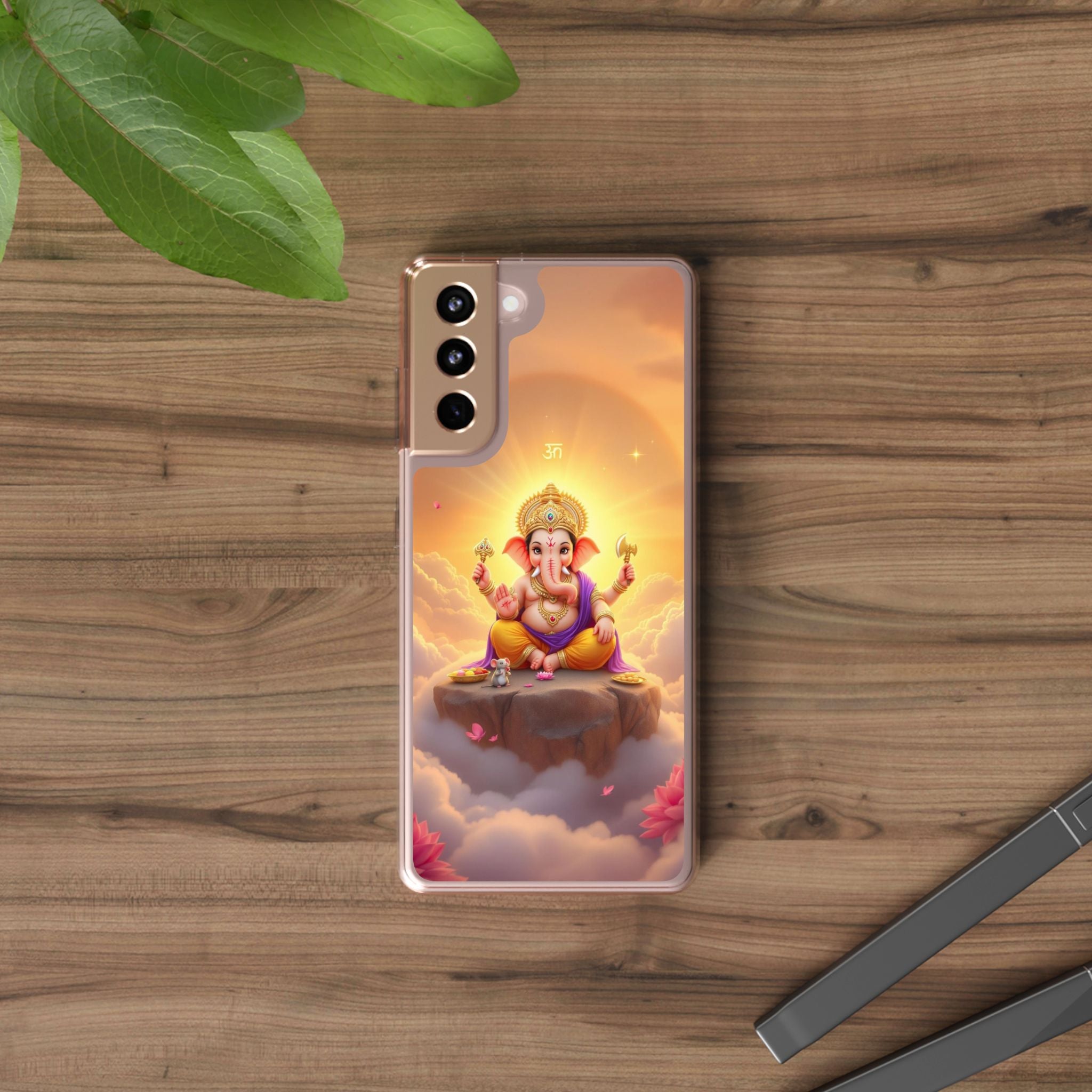 Ganesh Clear Phone Case, Spiritual iPhone Cover, Hindu God Phone Protector, Gift for Her, Boho Phone Accessories