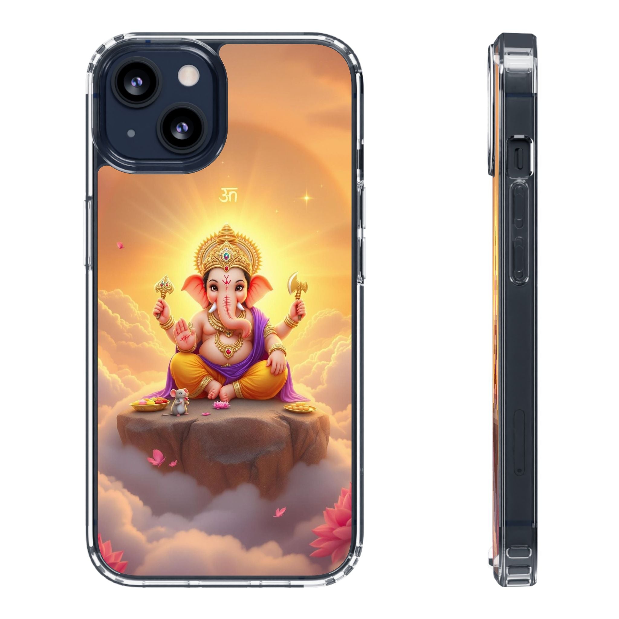 Ganesh Clear Phone Case, Spiritual iPhone Cover, Hindu God Phone Protector, Gift for Her, Boho Phone Accessories
