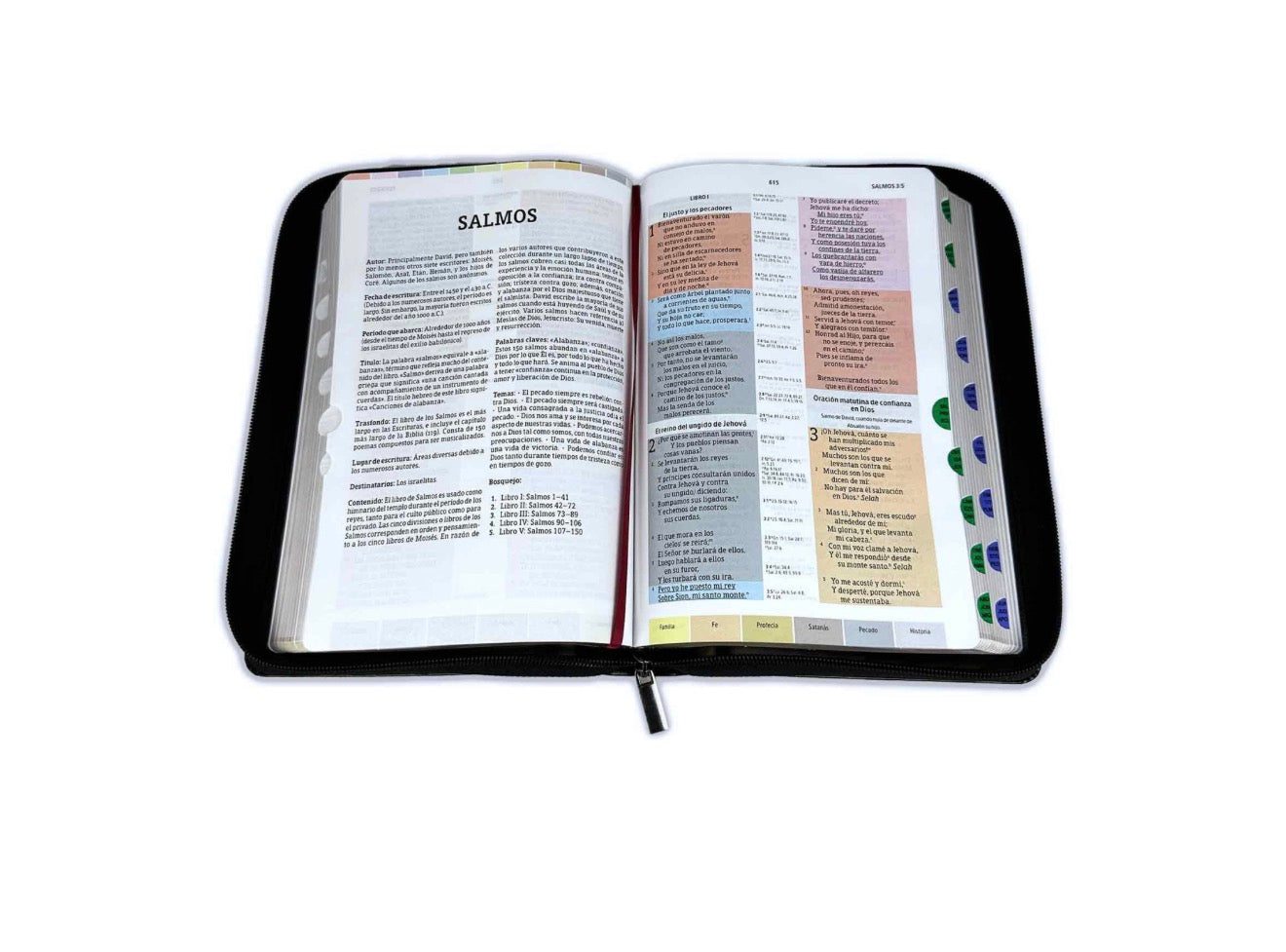 Biblia de Estudio Arco Iris con Cierre RV1960 imit piel negro con índice - Nunca se apartará de tu boca