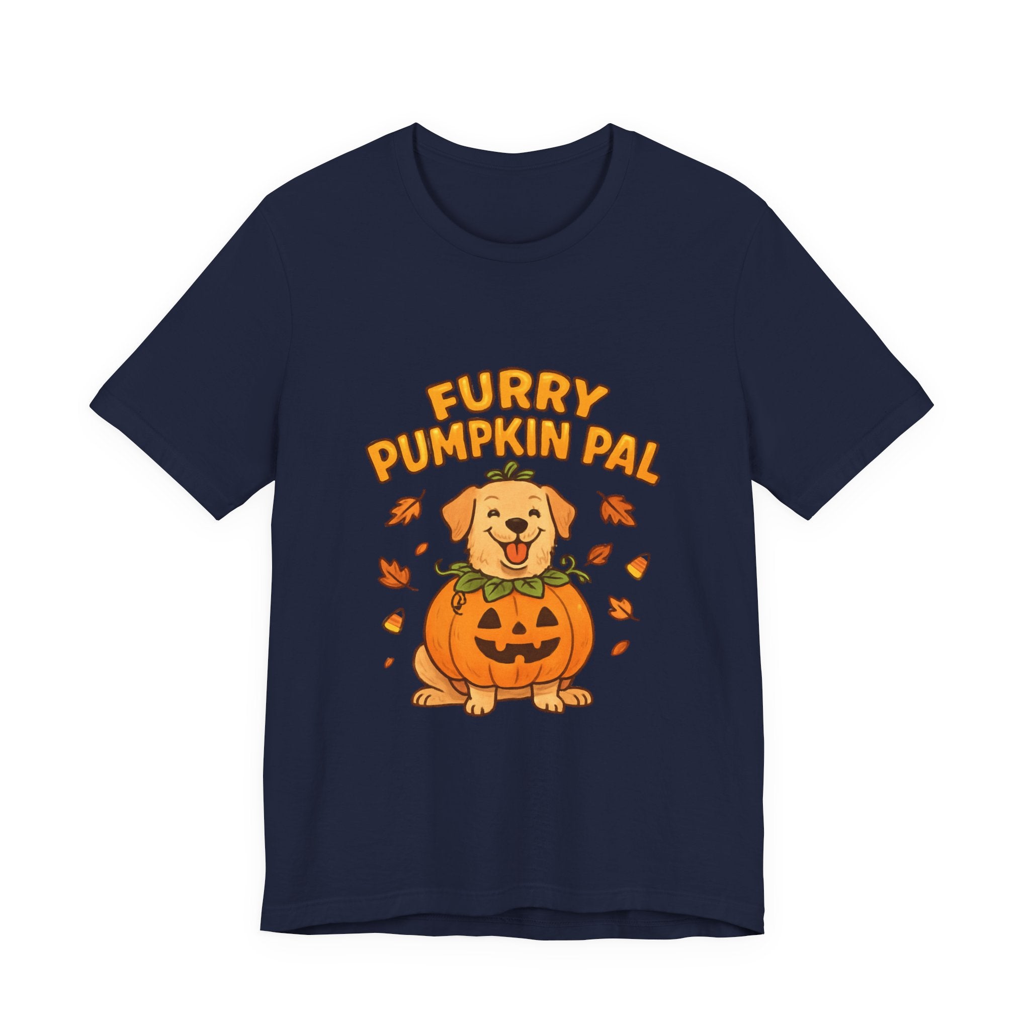 Furry Pumpkin Pal Dog Tee - Halloween Unisex Shirt