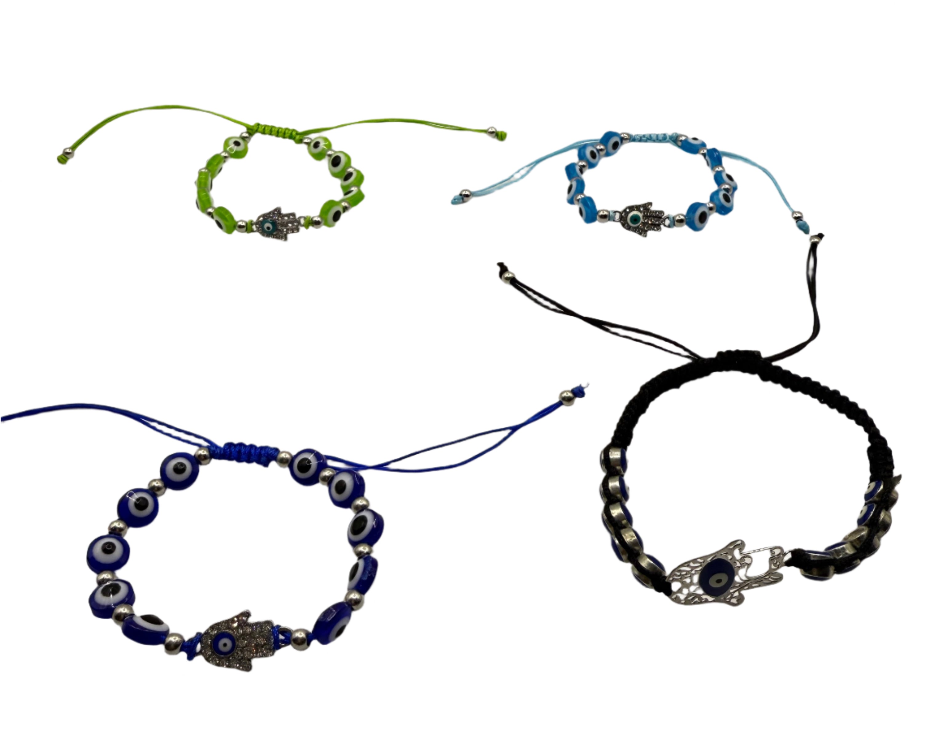 Evil Eye Mal De Ojo Bracelets Evil Eye Hamsa Beaded Charm Stretch Bracelet Hand of Fatima Evil Eye Lucky Bracelet for Protection and Blessing