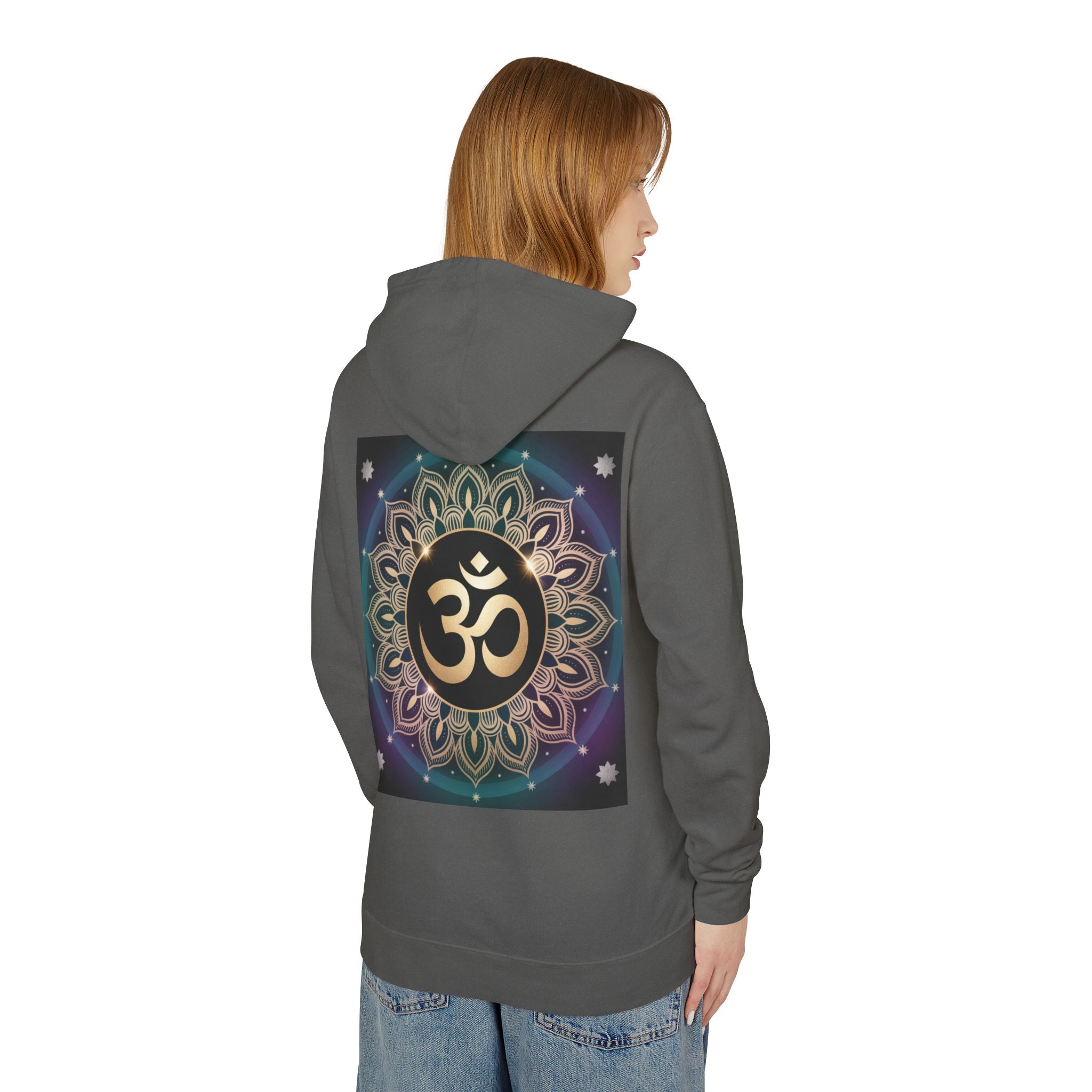 Spiritual Unisex Hoodie, Inspirational Hooded Sweatshirt, Yoga Apparel, Meditation Fashion, Ganesh and Om Design