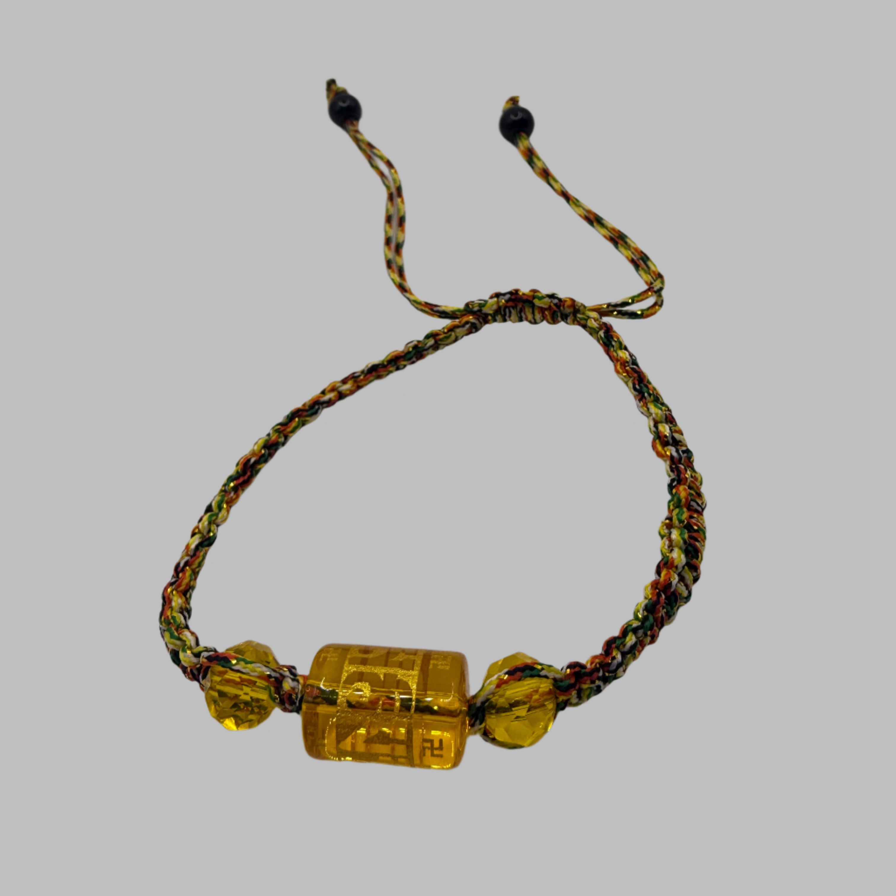 Tibetan 6 Words Prayer Wheel Mantra Lucky Charm Braided Bracelet