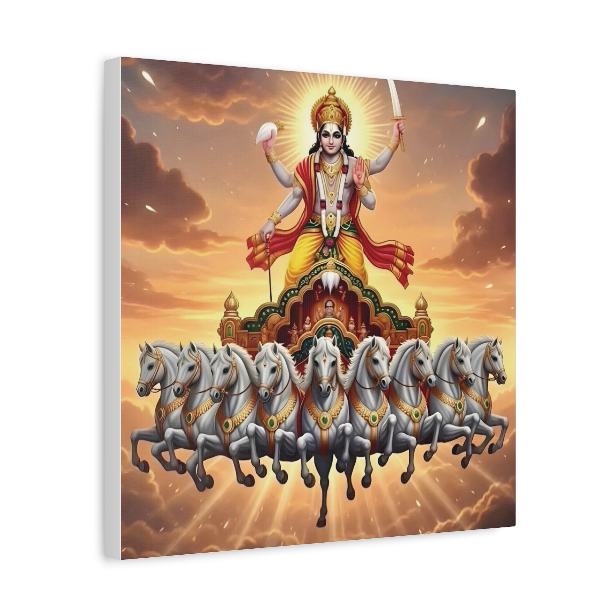 Khrisna Divine Canvas Wall Art, Home Decor, Spiritual Gift, Religious Artwork, Hindu Art