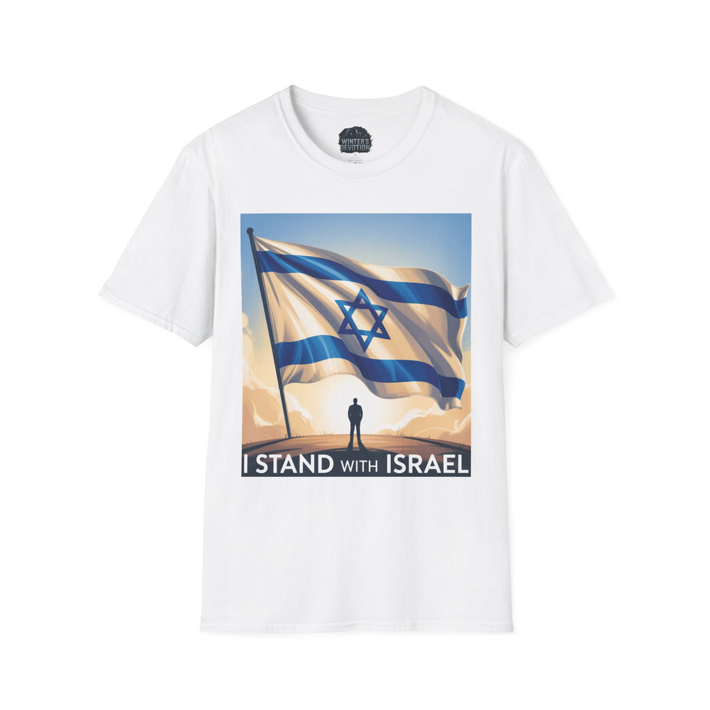 I Stand with Israel Unisex Softstyle T-Shirt, Patriotic Tee, Support Shirt, Gift for Activists, Israel Pride Apparel