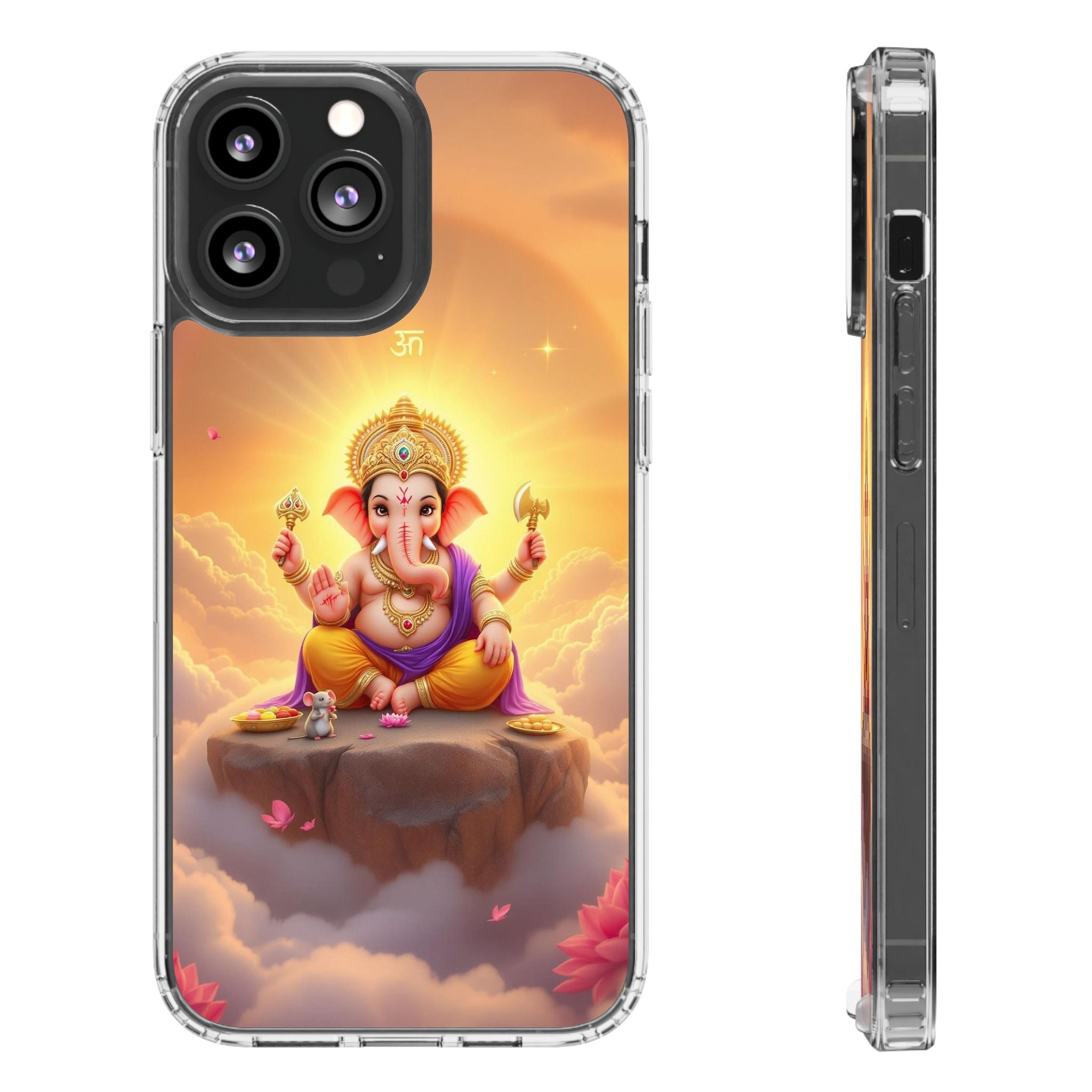 Ganesh Clear Phone Case, Spiritual iPhone Cover, Hindu God Phone Protector, Gift for Her, Boho Phone Accessories