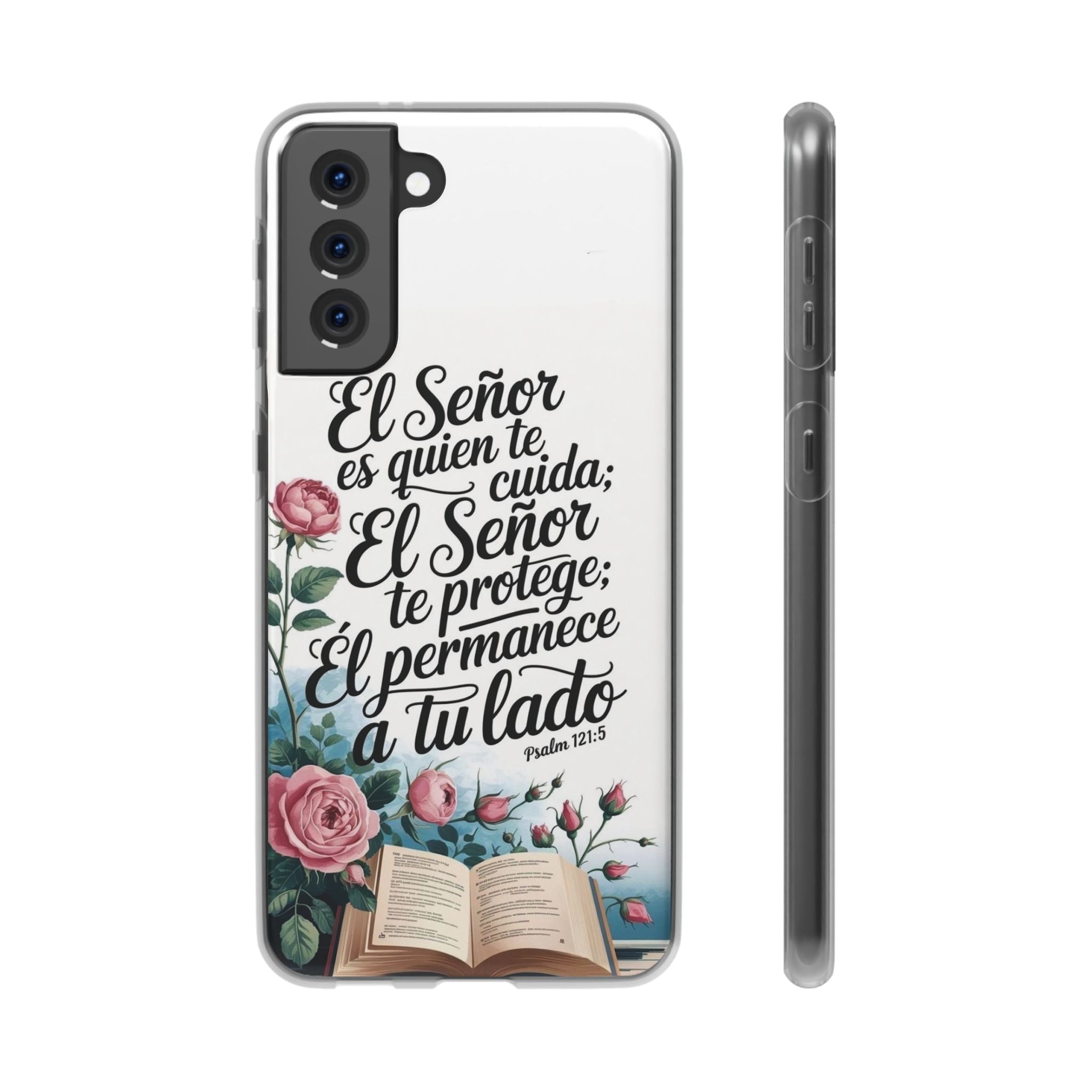 Inspirational Phone Case with Psalm 121:5 Quote, Flexi Case for Protection, Bible Verse Case, Gift for Faith Lovers, Spiritual Décor