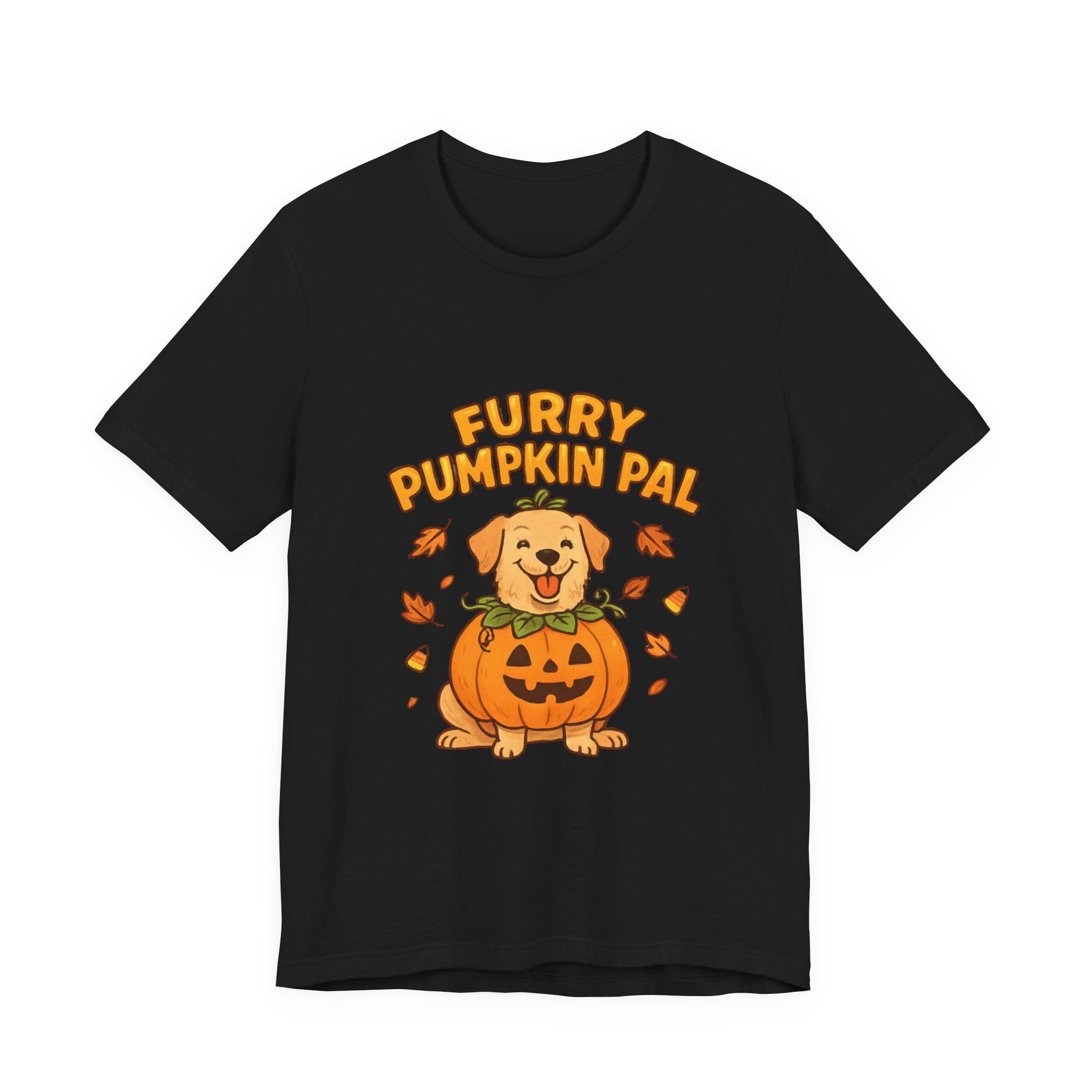 Furry Pumpkin Pal Dog Tee - Halloween Unisex Shirt