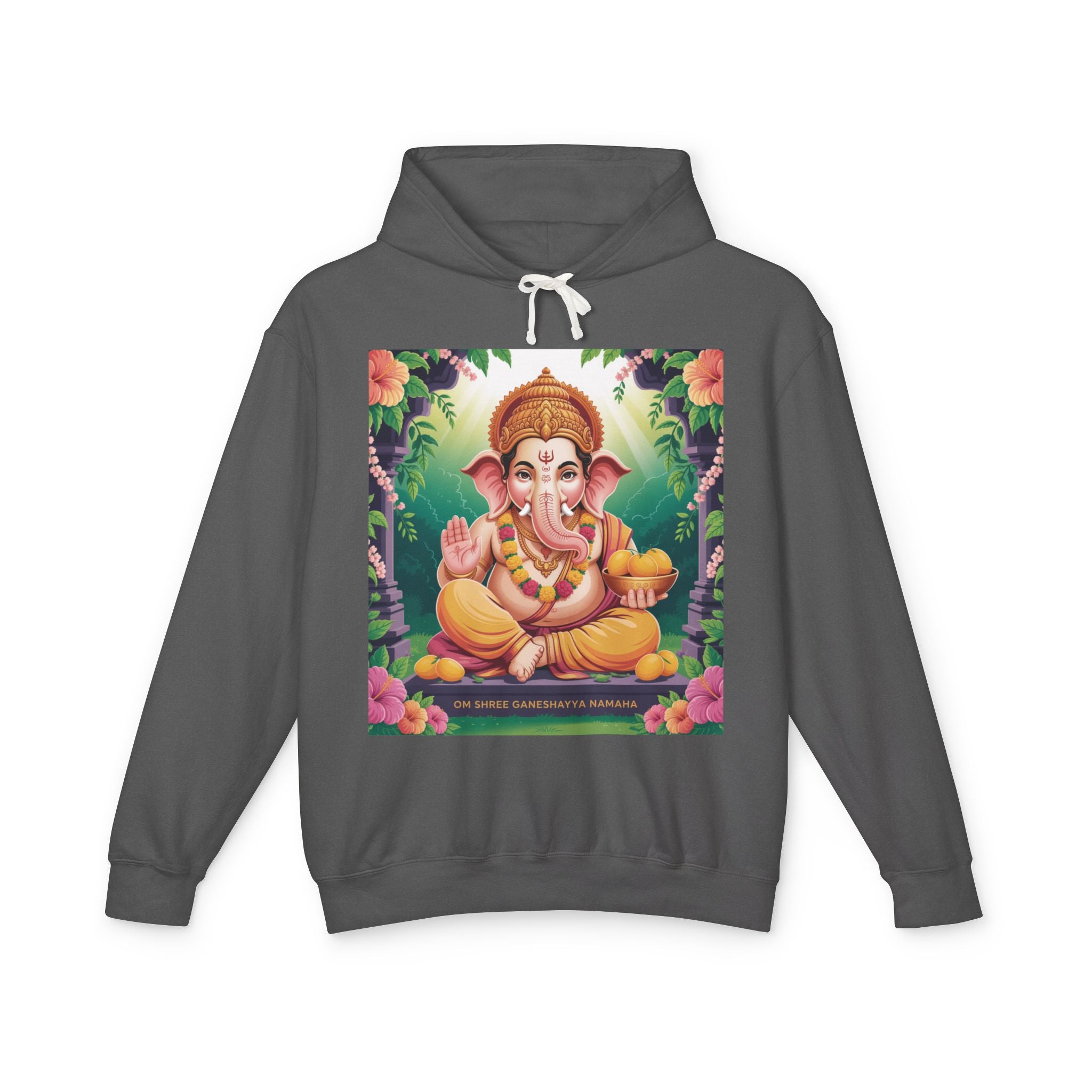 Spiritual Unisex Hoodie, Inspirational Hooded Sweatshirt, Yoga Apparel, Meditation Fashion, Ganesh and Om Design