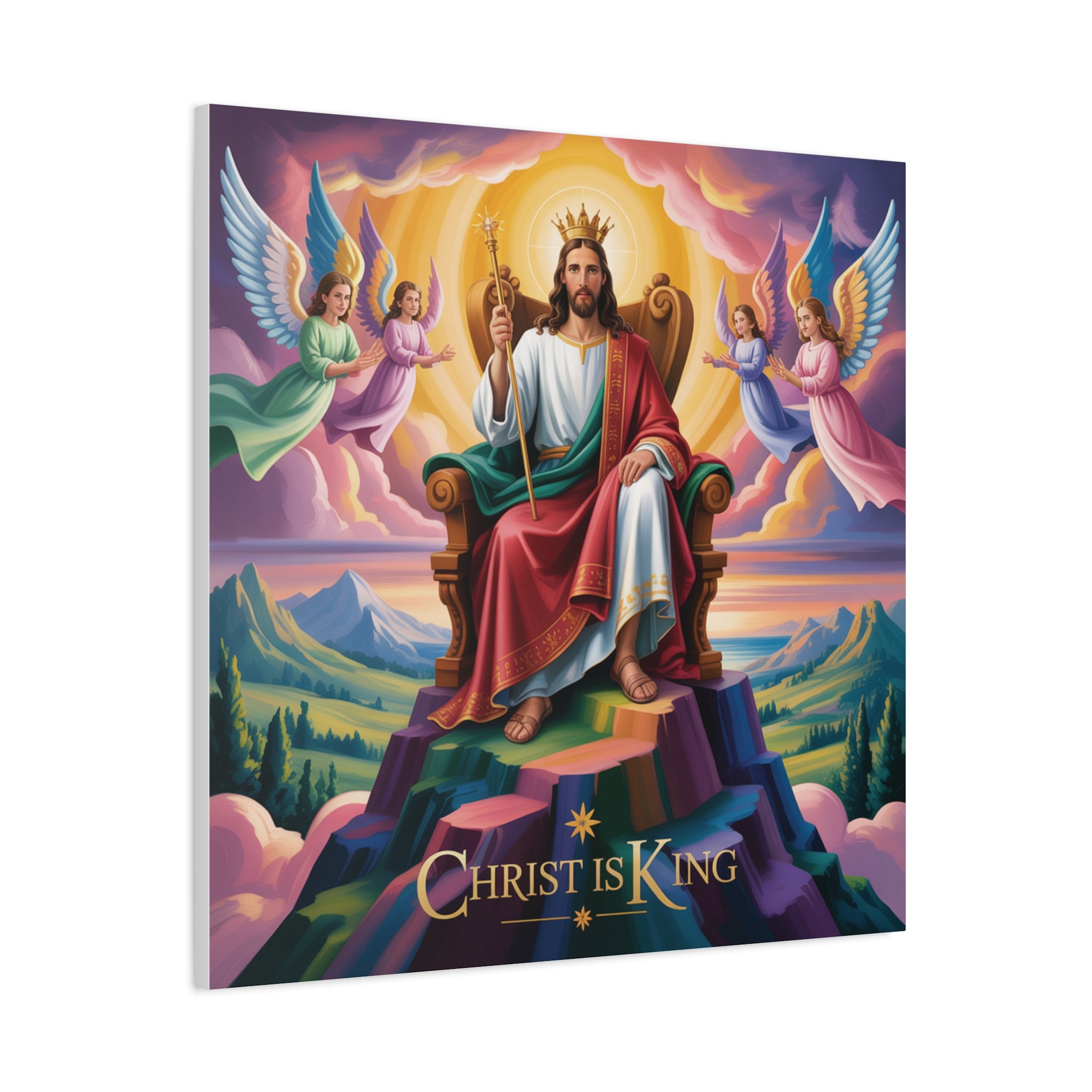 Christ is King Matte Canvas Wall Art, Religious Home Decor, Inspirational Artwork, Christian Gift, Uplifting Wall Decor
