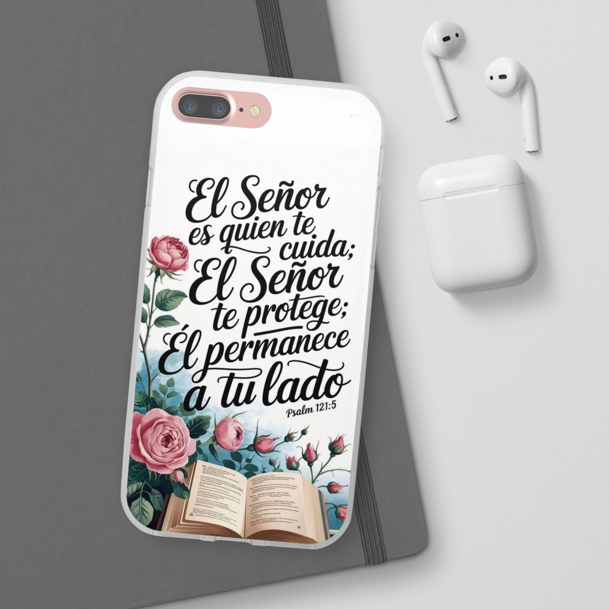 Inspirational Phone Case with Psalm 121:5 Quote, Flexi Case for Protection, Bible Verse Case, Gift for Faith Lovers, Spiritual Décor