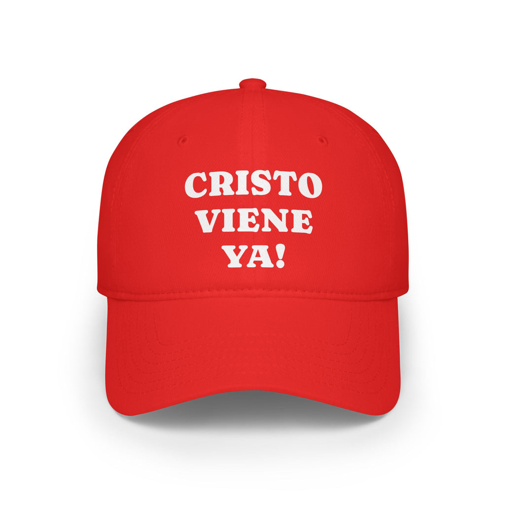 Cristo Viene Yaa Gorra, Vibrant Religious Baseball Cap, Faith Hat, Christian Hat, Gift for Believers, Red Cap with Text