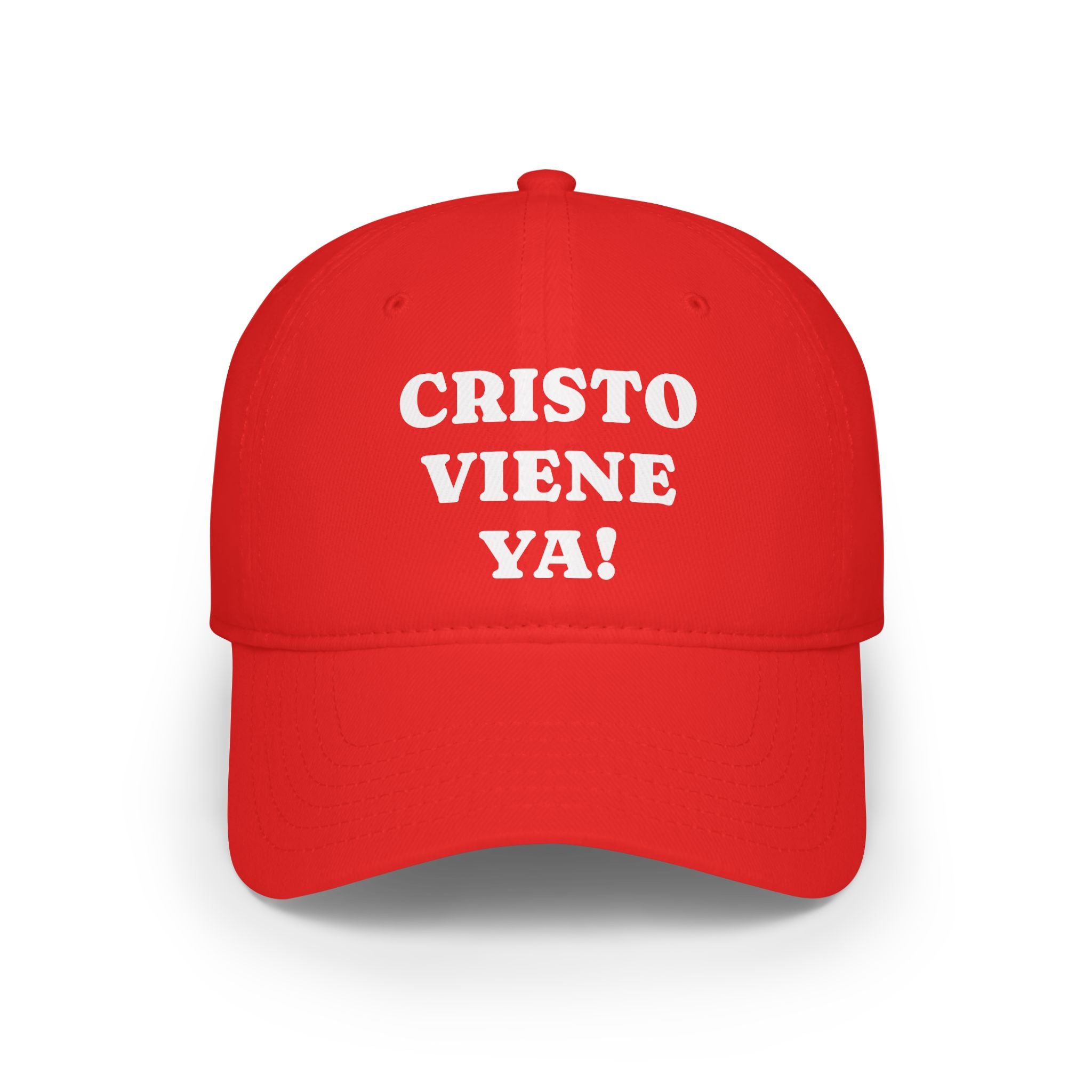 Cristo Viene Yaa Gorra, Vibrant Religious Baseball Cap, Faith Hat, Christian Hat, Gift for Believers, Red Cap with Text