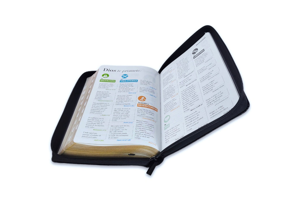 Biblia con Cierre Letra Grande 12 puntos RV1960 imit piel negro águila con índice
