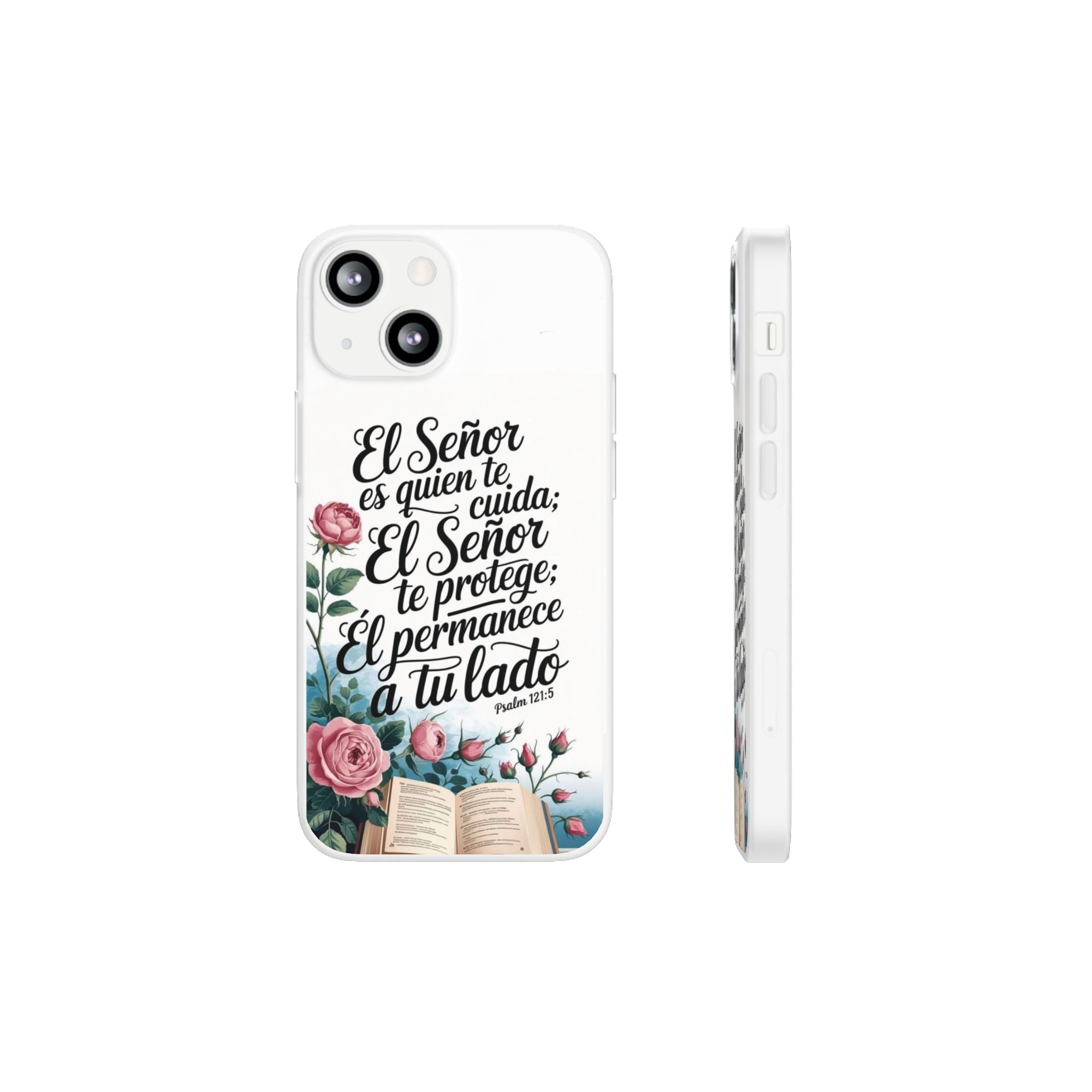 Inspirational Phone Case with Psalm 121:5 Quote, Flexi Case for Protection, Bible Verse Case, Gift for Faith Lovers, Spiritual Décor