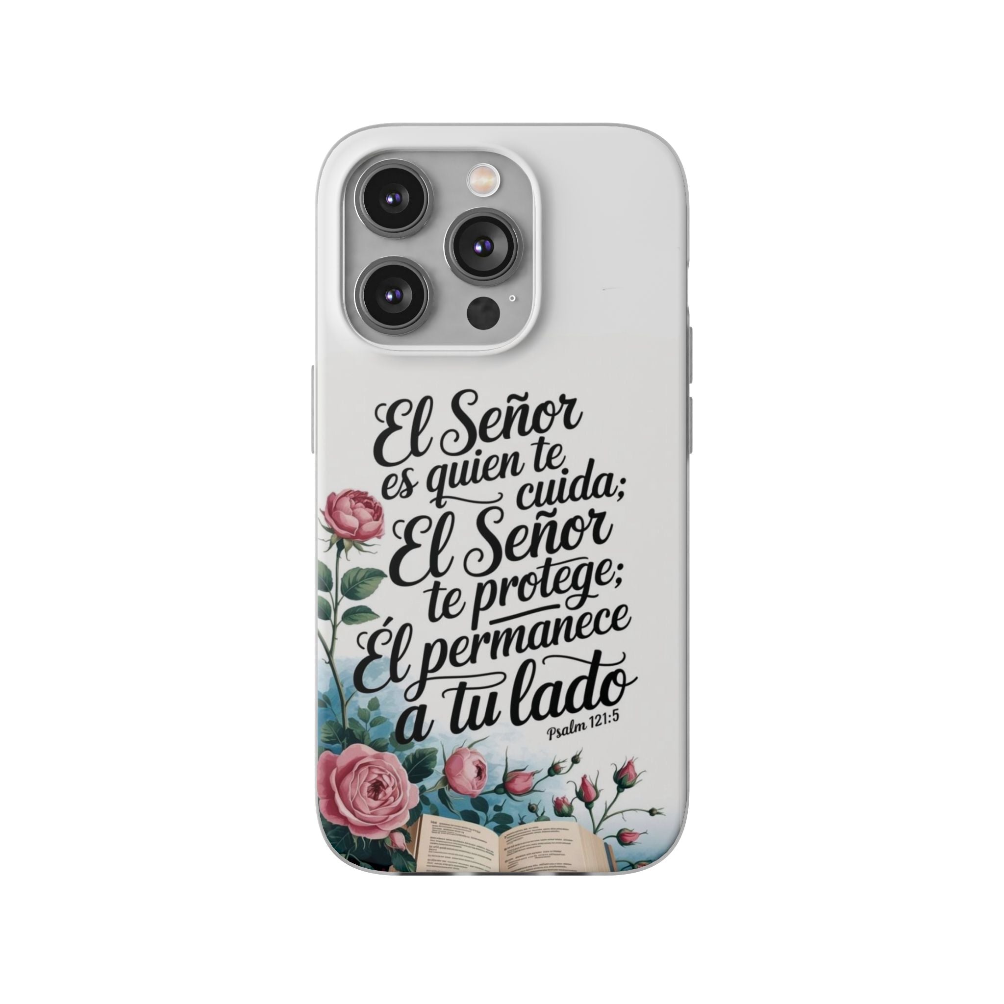 Inspirational Phone Case with Psalm 121:5 Quote, Flexi Case for Protection, Bible Verse Case, Gift for Faith Lovers, Spiritual Décor