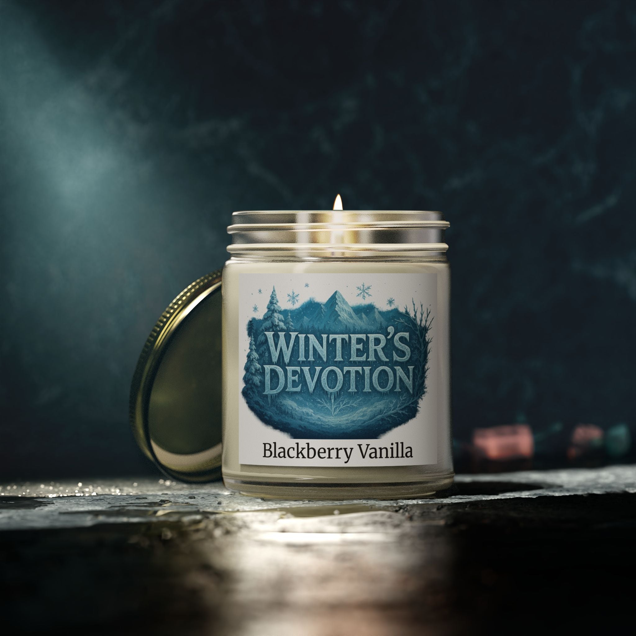 Winter's Devotion Scented Candles, Cozy Home Decor, Aromatherapy Gift, Blackberry Vanilla, Hand-poured Soy Candle