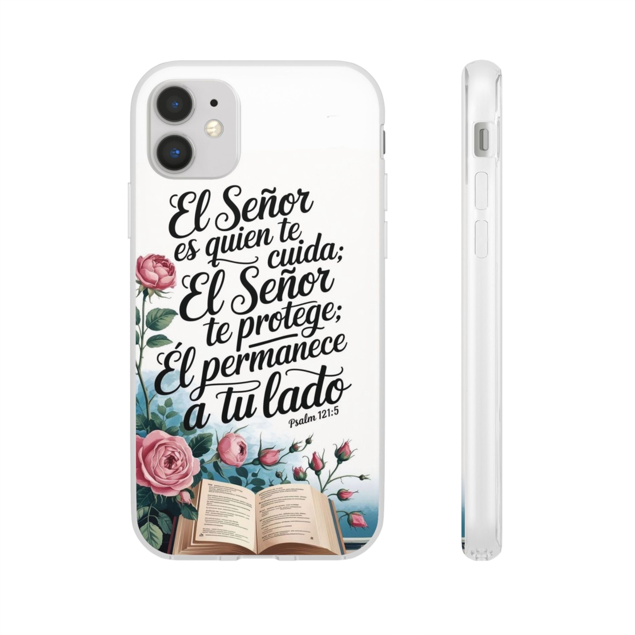 Inspirational Phone Case with Psalm 121:5 Quote, Flexi Case for Protection, Bible Verse Case, Gift for Faith Lovers, Spiritual Décor
