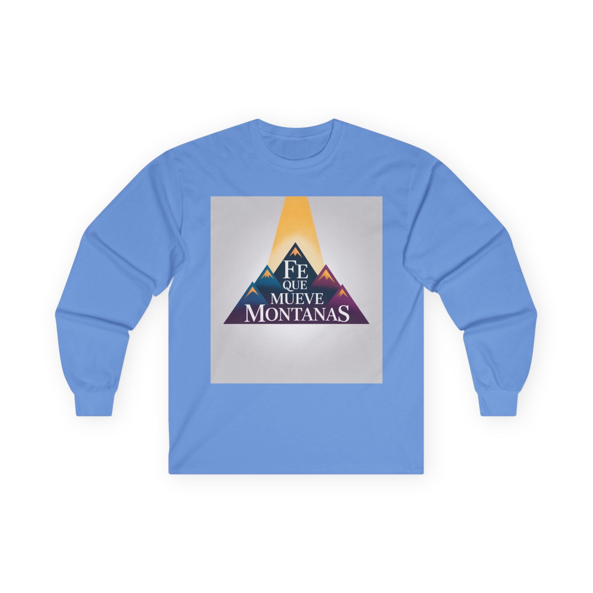 Inspirational Long Sleeve Tee, Faith Moves Mountains Shirt, Motivational Apparel, Unisex Cotton Top, Gift for Encouragement