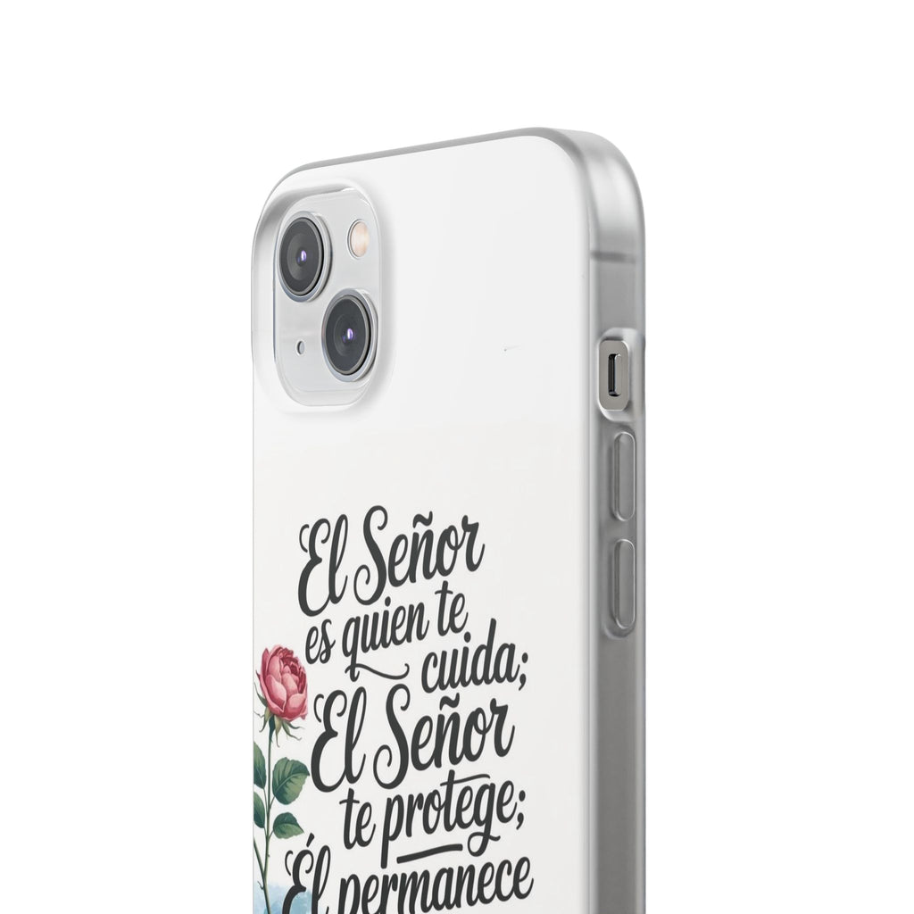 Inspirational Phone Case with Psalm 121:5 Quote, Flexi Case for Protection, Bible Verse Case, Gift for Faith Lovers, Spiritual Décor