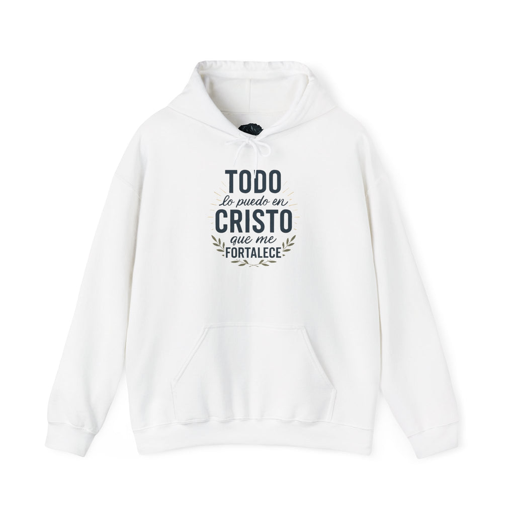 Christian Hoodie - "Todo lo puedo en Cristo" / "Dios te bendiga" Inspirational Spanish Pullover