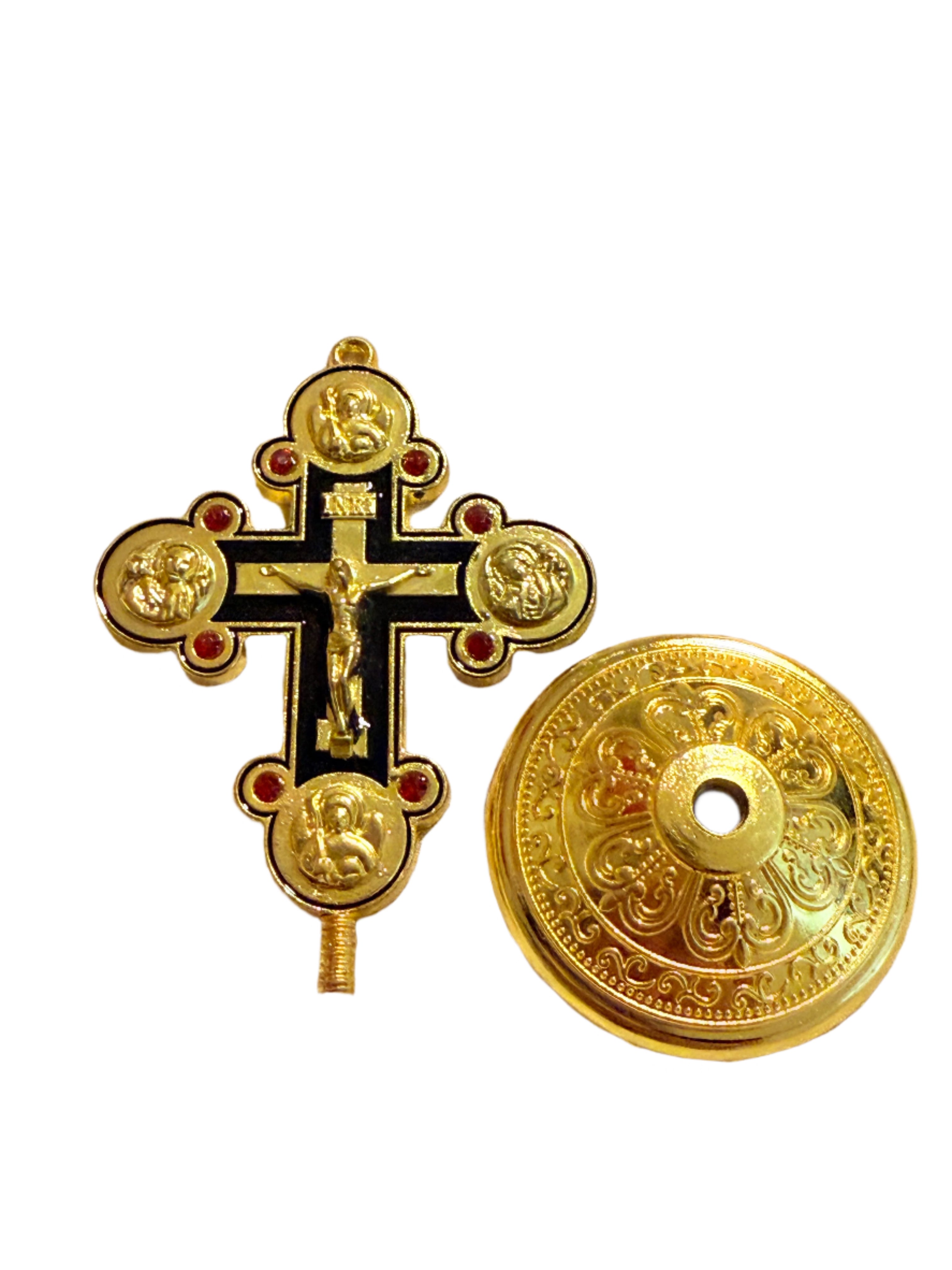 Metal Crucifix 3 Inches/ Metal Cross, Plastic Base