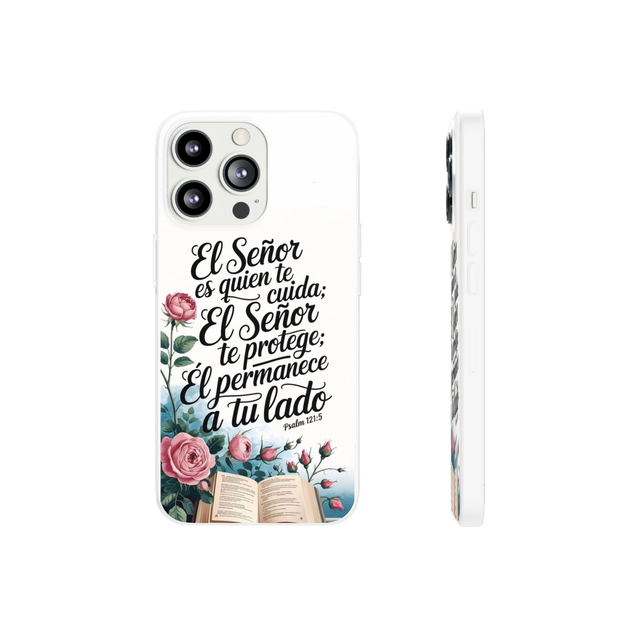 Inspirational Phone Case with Psalm 121:5 Quote, Flexi Case for Protection, Bible Verse Case, Gift for Faith Lovers, Spiritual Décor