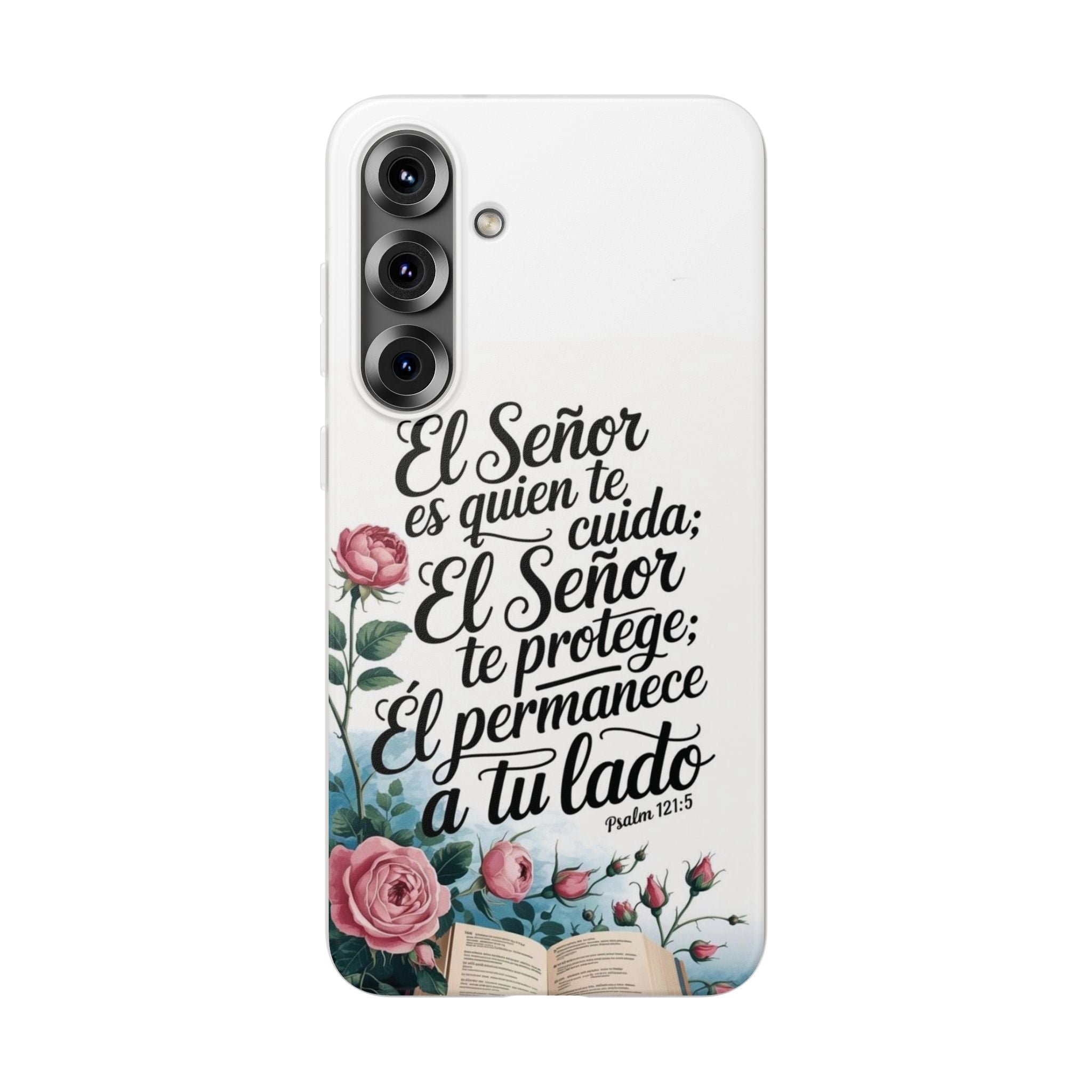Inspirational Phone Case with Psalm 121:5 Quote, Flexi Case for Protection, Bible Verse Case, Gift for Faith Lovers, Spiritual Décor