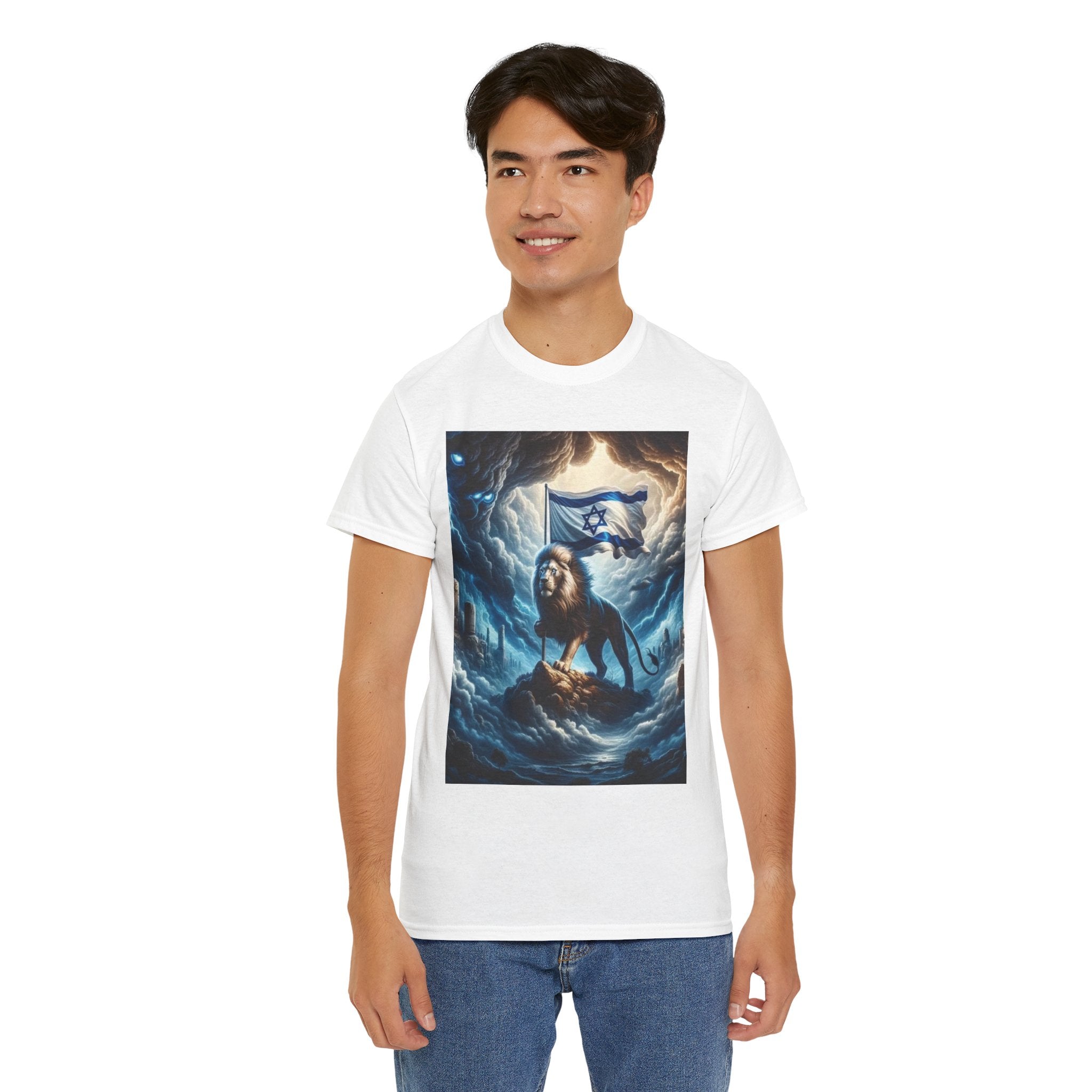 Majestic Lion Unisex Heavy Cotton Tee - Inspirational Apparel, Gift for Animal Lovers, Graphic Tee, Unique T-Shirt, Casual Wear