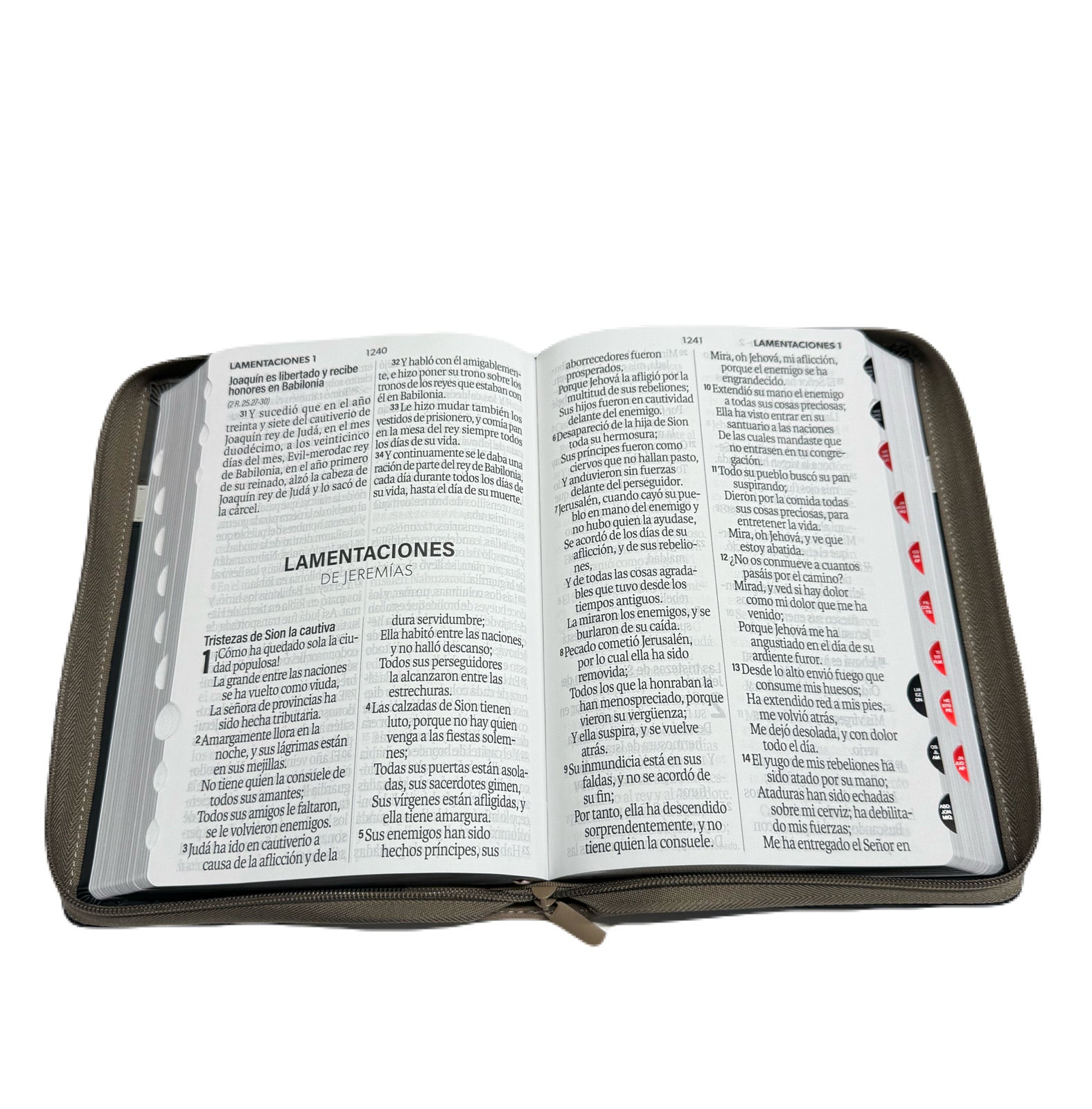 Biblia Letra Súper Gigante 19pts Con Cierre/Index Tech Dot Negro/Café/Beige