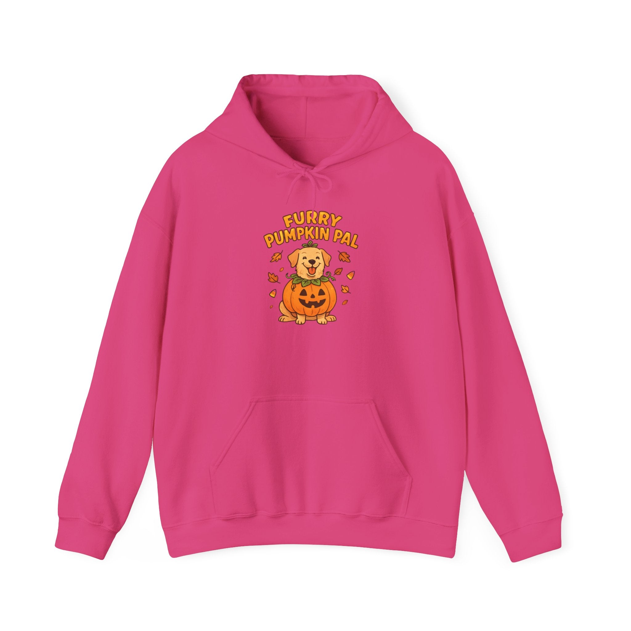 Furry Pumpkin Pal - Halloween Unisex Heavy Blend™ Hooded Sweatshirt