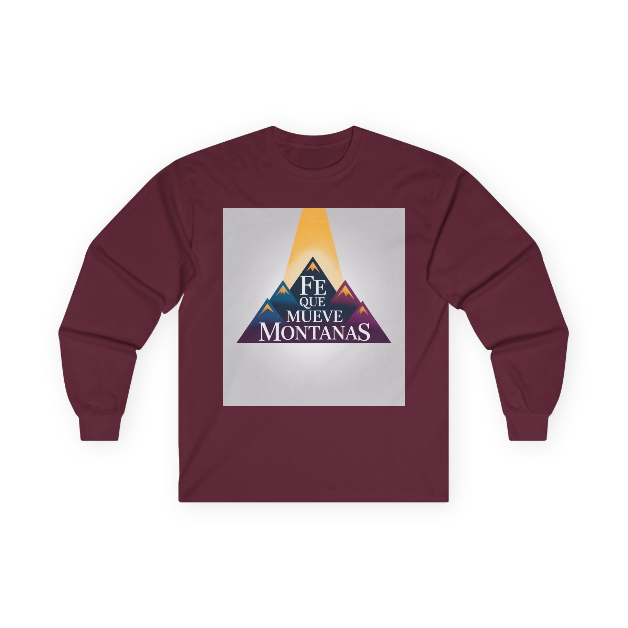 Inspirational Long Sleeve Tee, Faith Moves Mountains Shirt, Motivational Apparel, Unisex Cotton Top, Gift for Encouragement