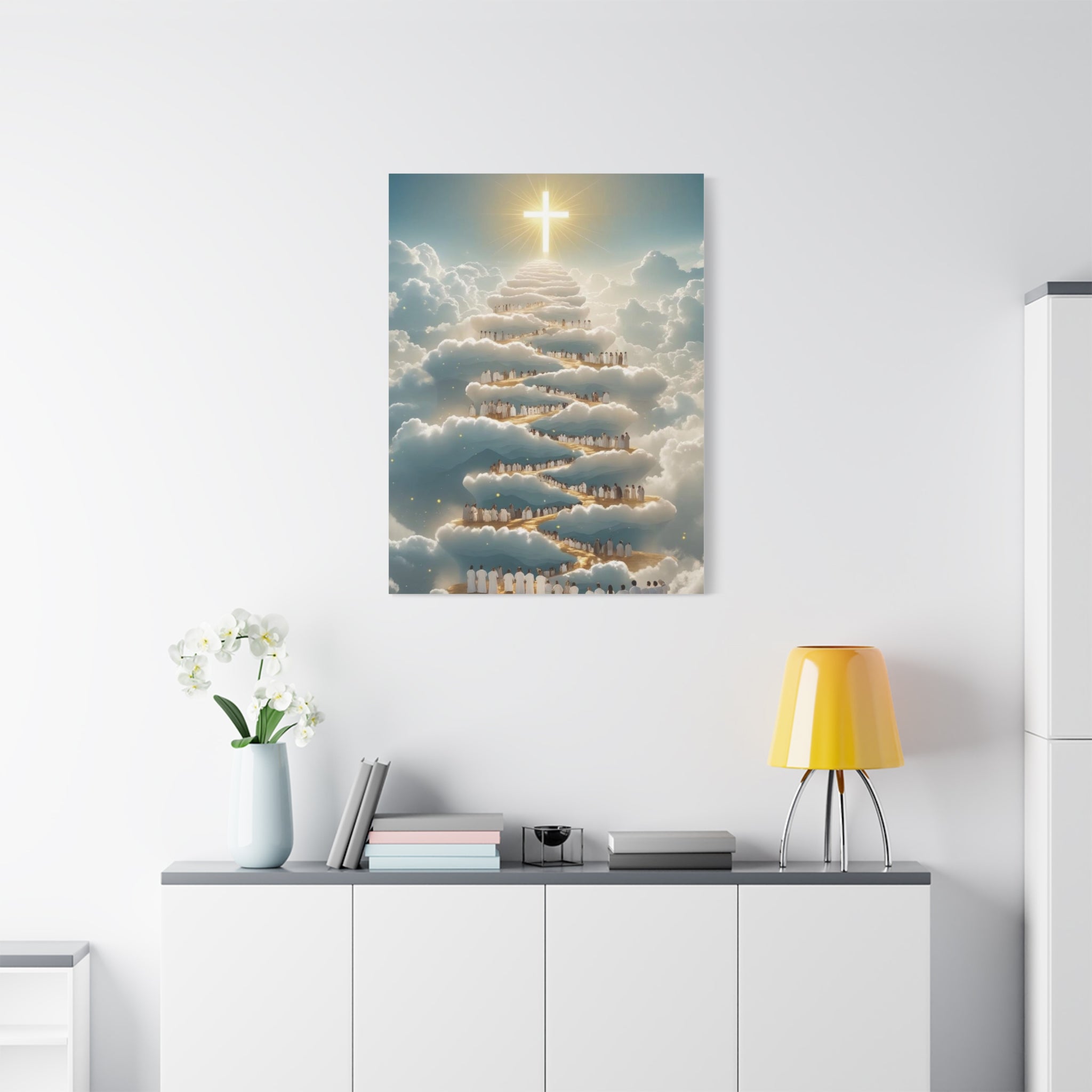 Heavenly Cloud Canvas Art, Spiritual Wall Decor, Christian Home Accent, Inspirational Gift, Faith-Inspired Artwork