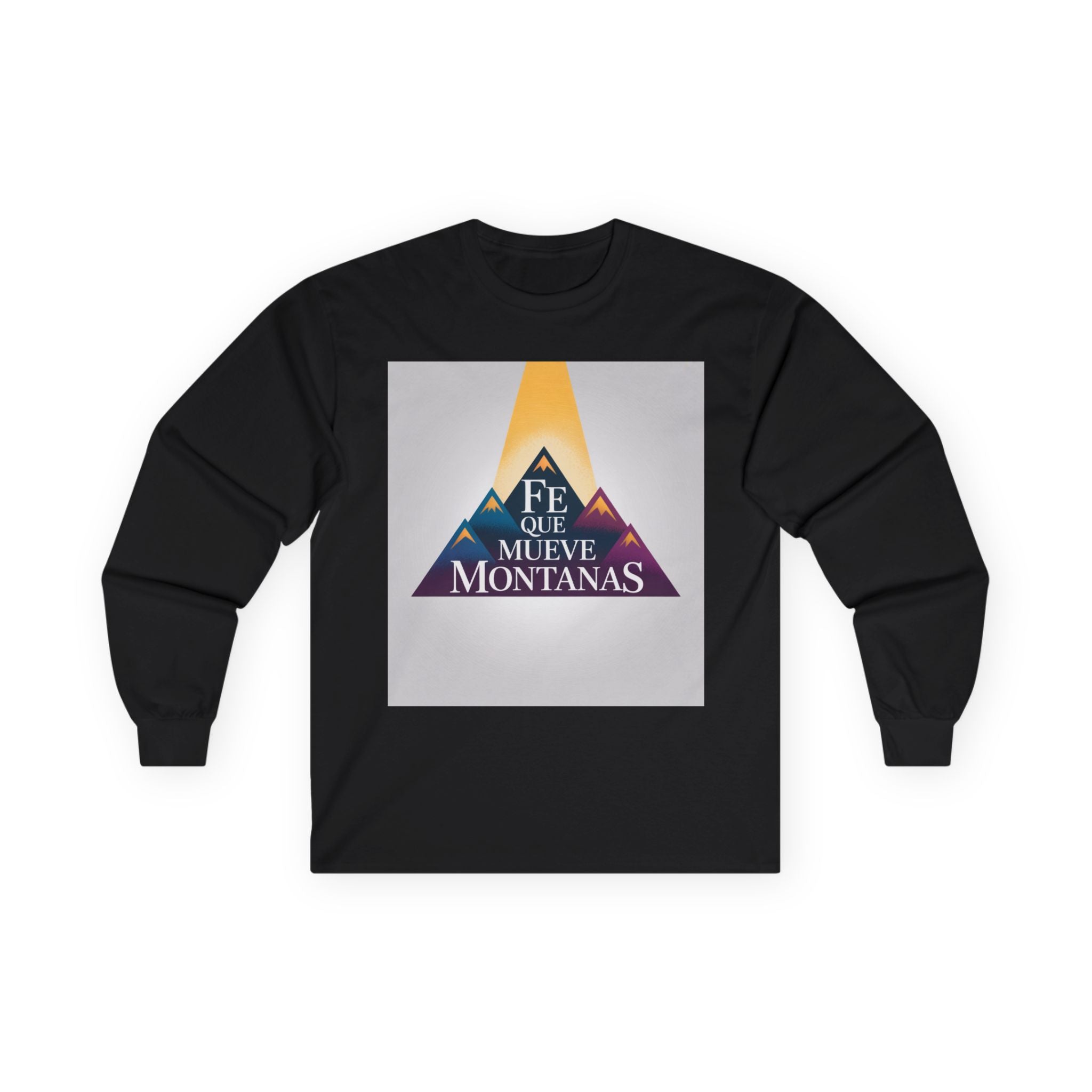 Inspirational Long Sleeve Tee, Faith Moves Mountains Shirt, Motivational Apparel, Unisex Cotton Top, Gift for Encouragement