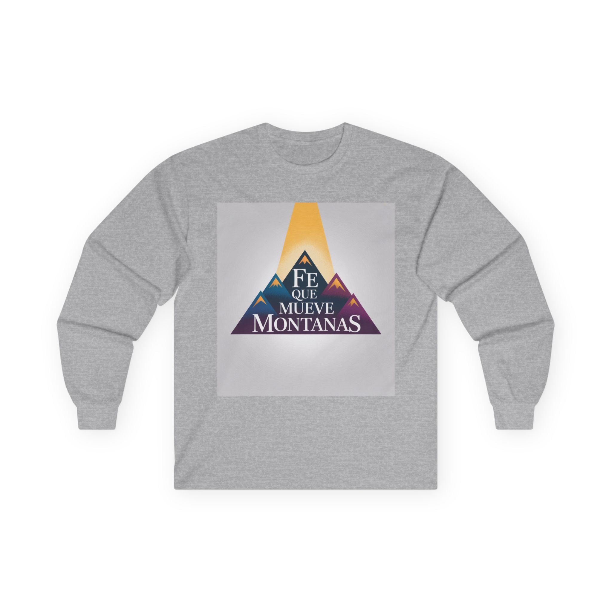 Inspirational Long Sleeve Tee, Faith Moves Mountains Shirt, Motivational Apparel, Unisex Cotton Top, Gift for Encouragement
