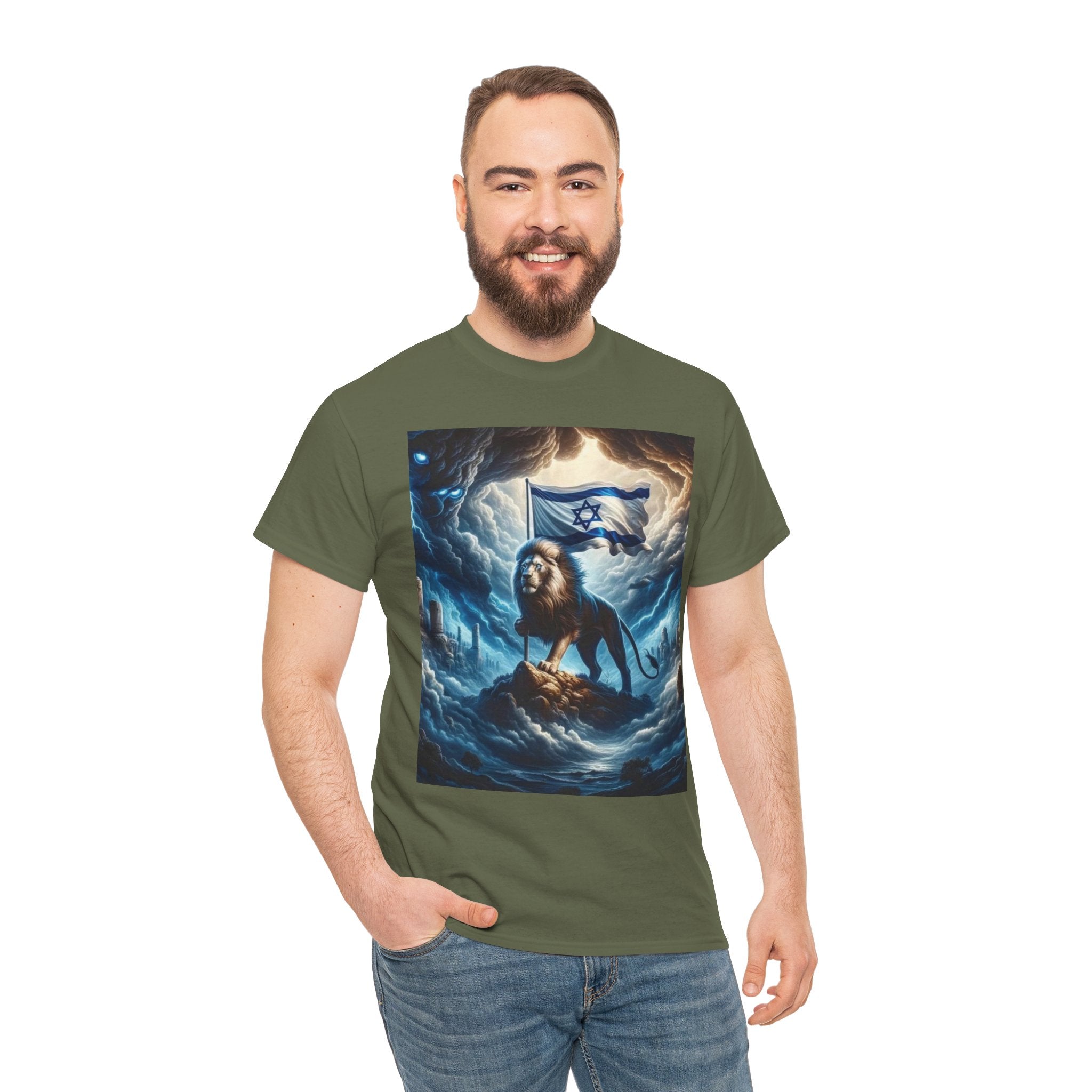 Majestic Lion Unisex Heavy Cotton Tee - Inspirational Apparel, Gift for Animal Lovers, Graphic Tee, Unique T-Shirt, Casual Wear