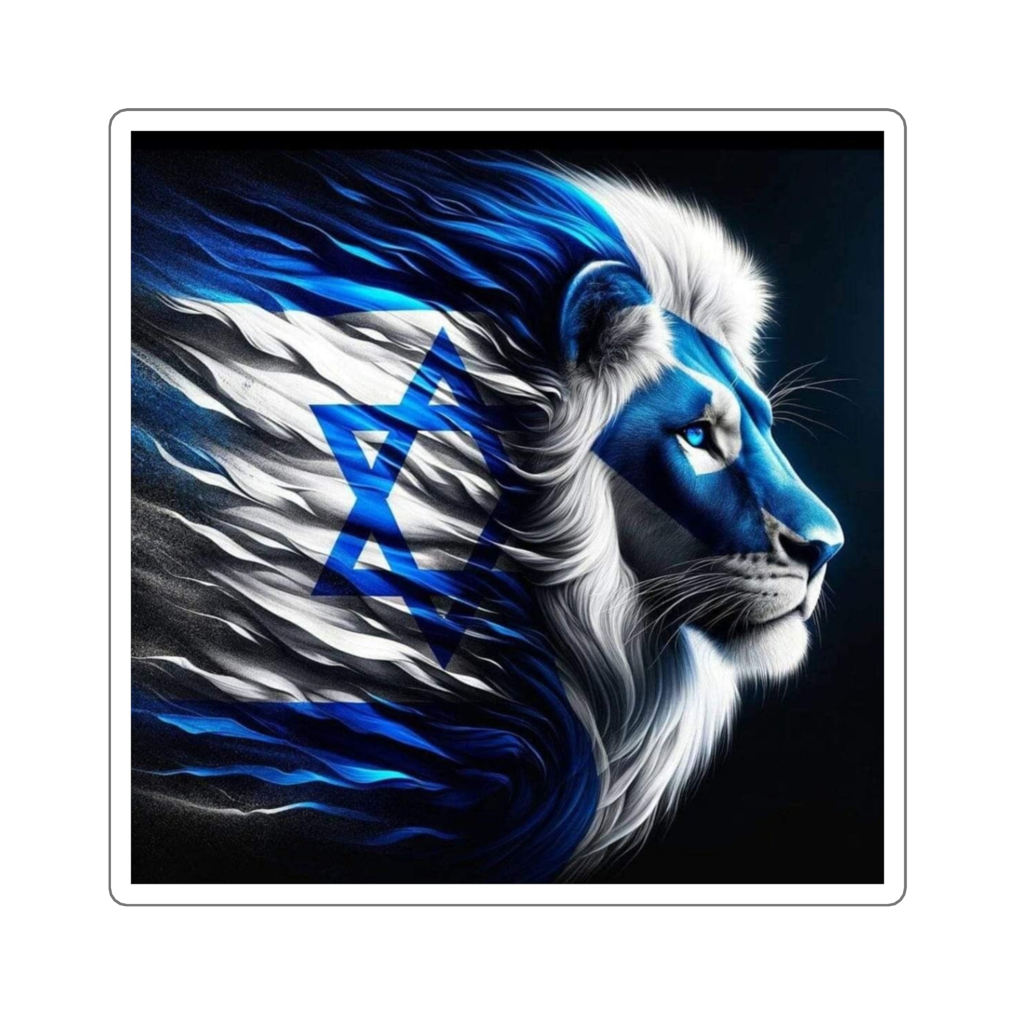 Vibrant Lion Stickers, Pride Stickers, Decor for Laptops, Israel-Themed Art, Dynamic Wall Decor, Gift for Animal Lovers