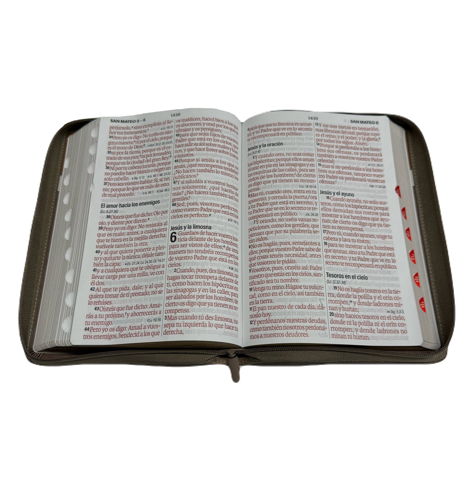 Biblia Letra Súper Gigante 19pts Con Cierre/Index Negro/Café/Beige